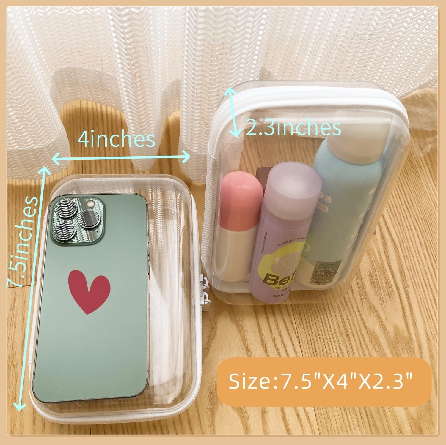 Private Label Clear Hard Shell Zipper Case - Custom Logo Upgraded Thicker Transparent Plastic Bins for Organizing - See-Through Zipper Pouches Lidded Storage Makeup Organizer for Cosmetics (S+S) Supplier