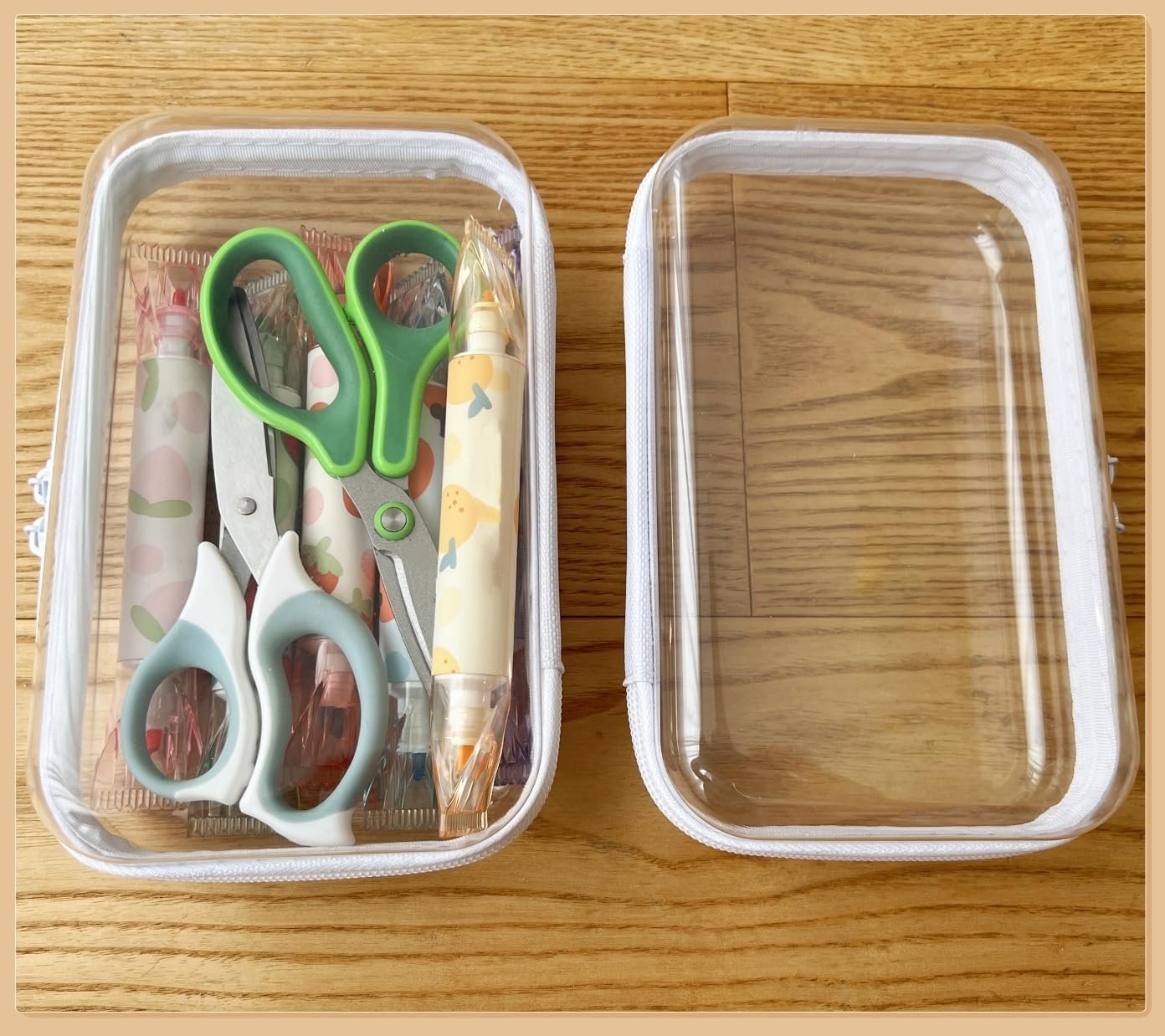 Private Label Clear Hard Shell Zipper Case - Custom Logo Upgraded Thicker Transparent Plastic Bins for Organizing - See-Through Zipper Pouches Lidded Storage Makeup Organizer for Cosmetics (S+S) Supplier