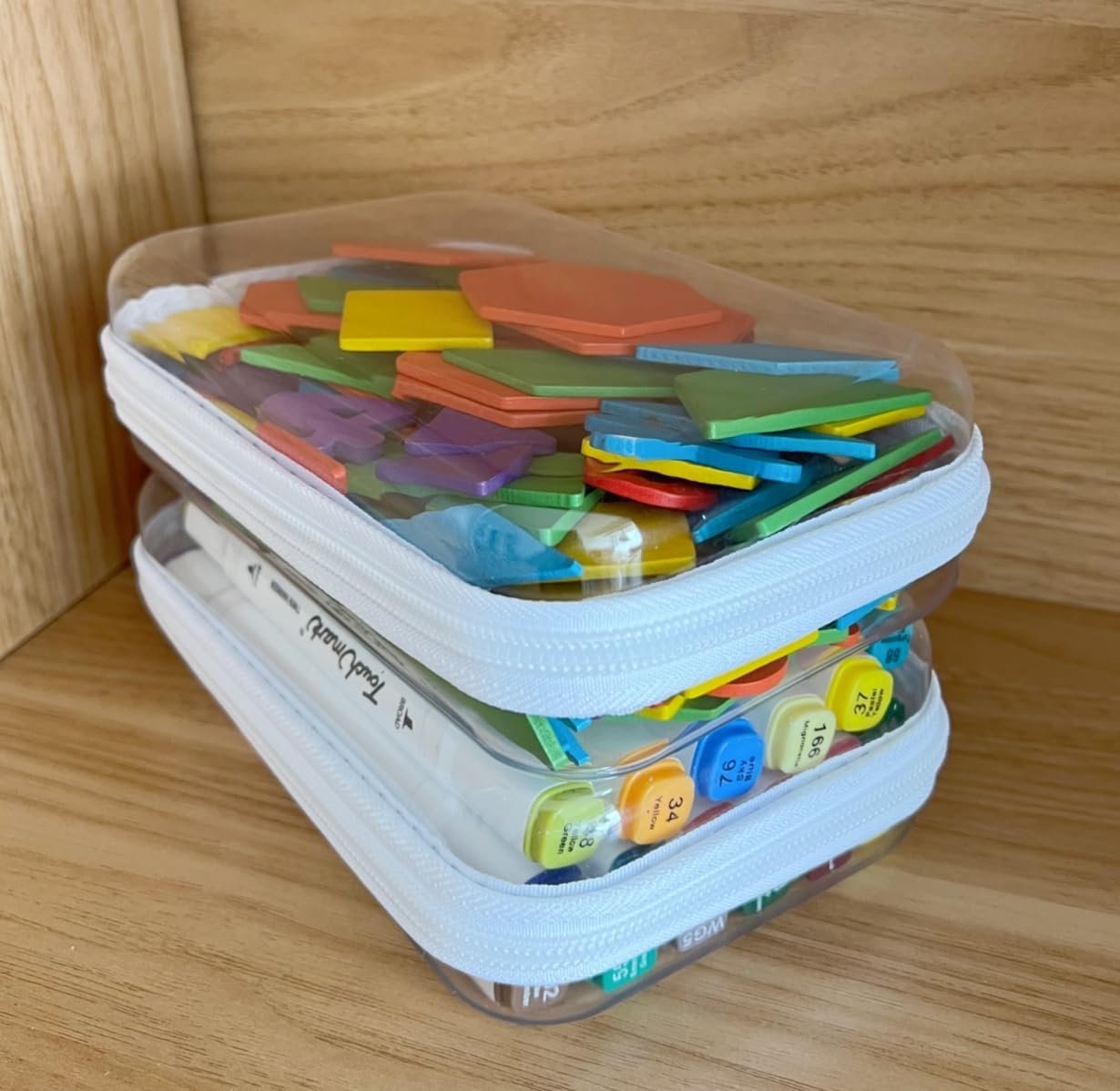 Private Label Clear Hard Shell Zipper Case - Custom Logo Upgraded Thicker Transparent Plastic Bins for Organizing - See-Through Zipper Pouches Lidded Storage Makeup Organizer for Cosmetics (S+S) Supplier