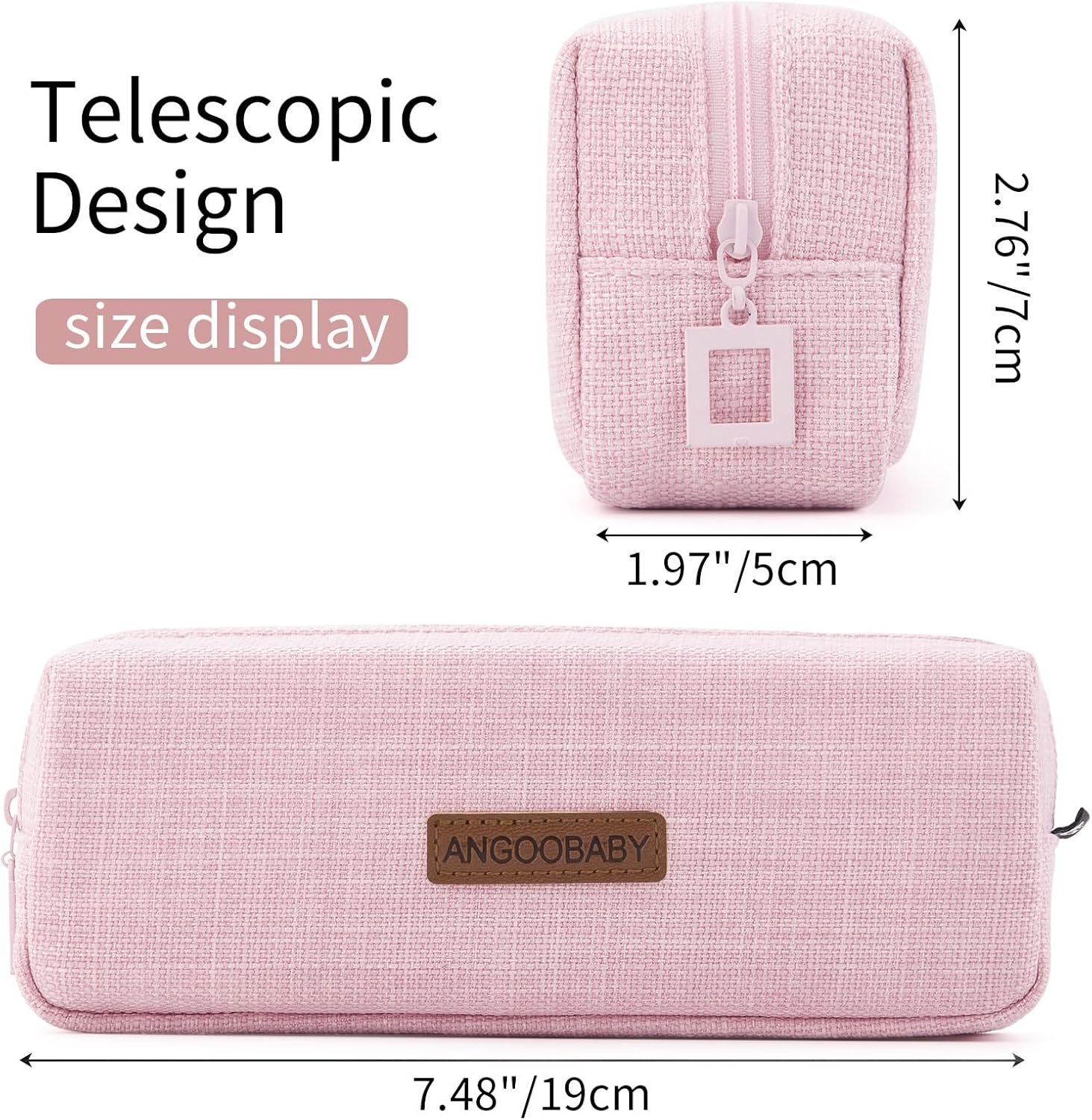 Wholesale Small Pencil Case Student Coin Cosmetic Pouch Office Stationery Organizer for Teens School Pink Supplier