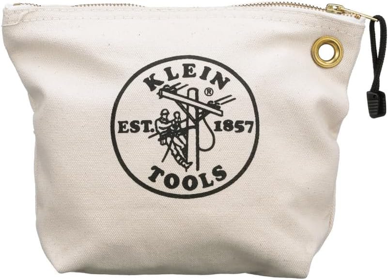 Custom Logo 10-Inch Canvas Zipper Tool Pouch for Consumables and Parts Storage with Brass Grommet for Easy Hanging Private Label Supplier Natural