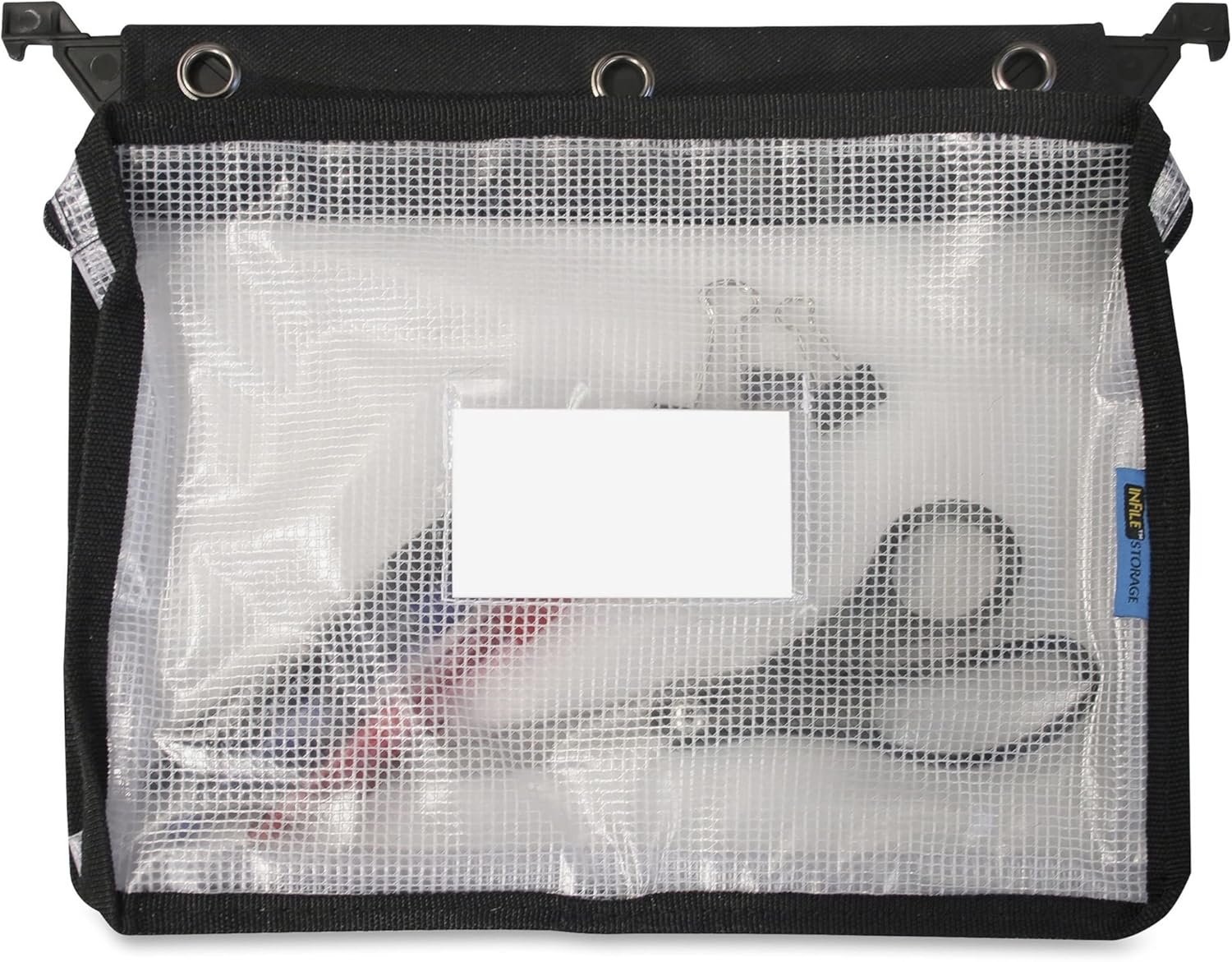 Custom Logo Expanding Zipper Pouch Private Label 13 x 9.25 Black/Clear Supplier