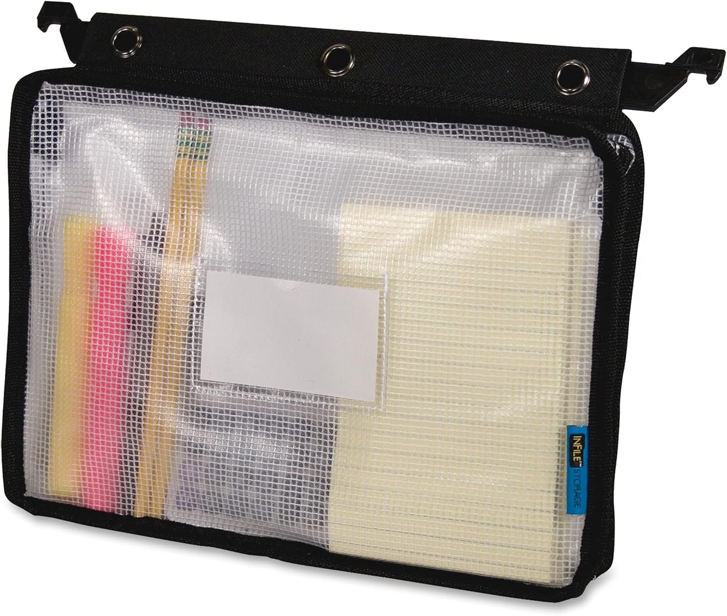 Custom Logo Expanding Zipper Pouch Private Label 13 x 9.25 Black/Clear Supplier