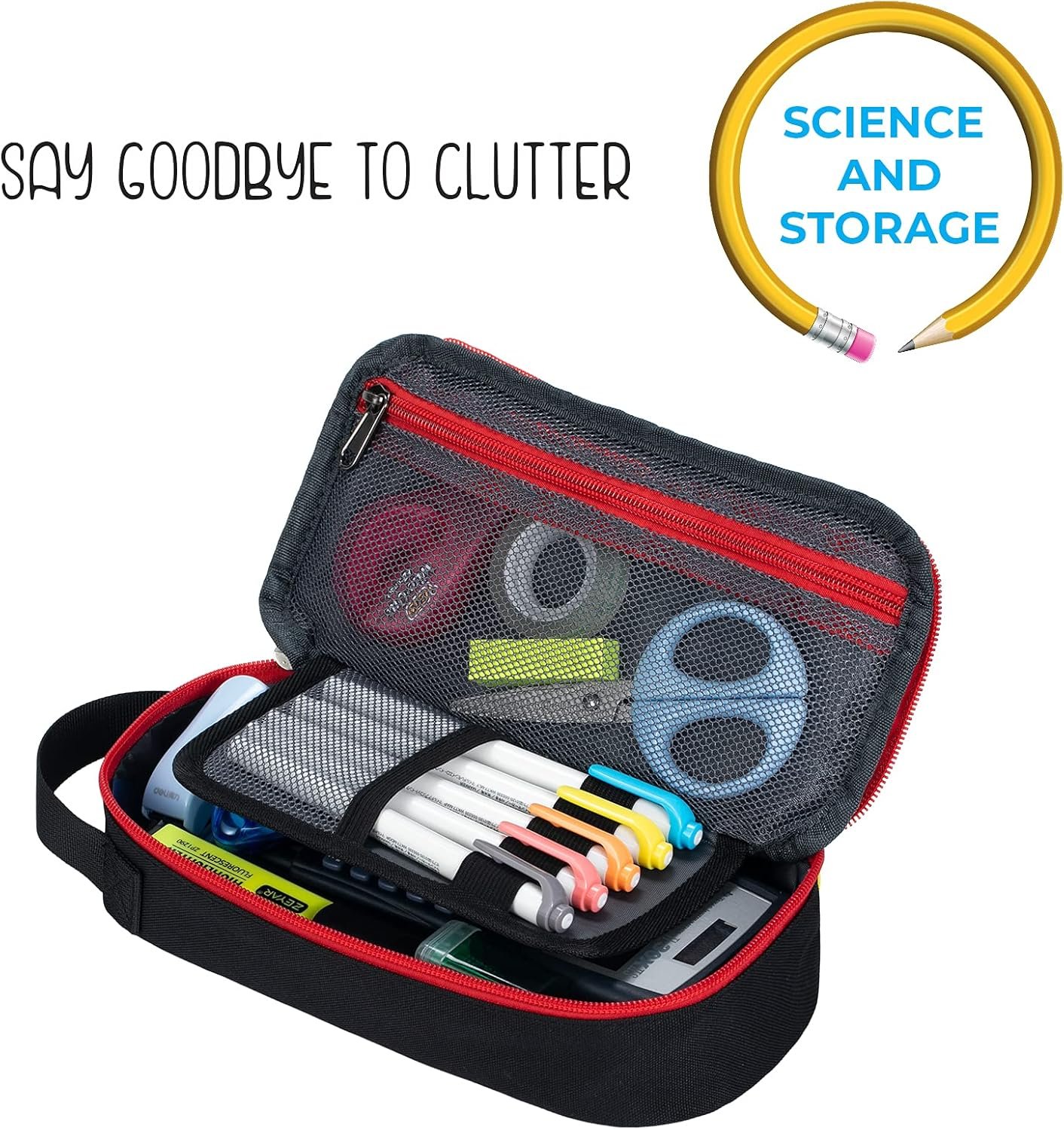 Custom Logo Large Pencil Case Aesthetic Big Capacity Private Label Pen Pouch Minimalist Portable Stationery Bag Manufacturer with Handle for Office Organizer