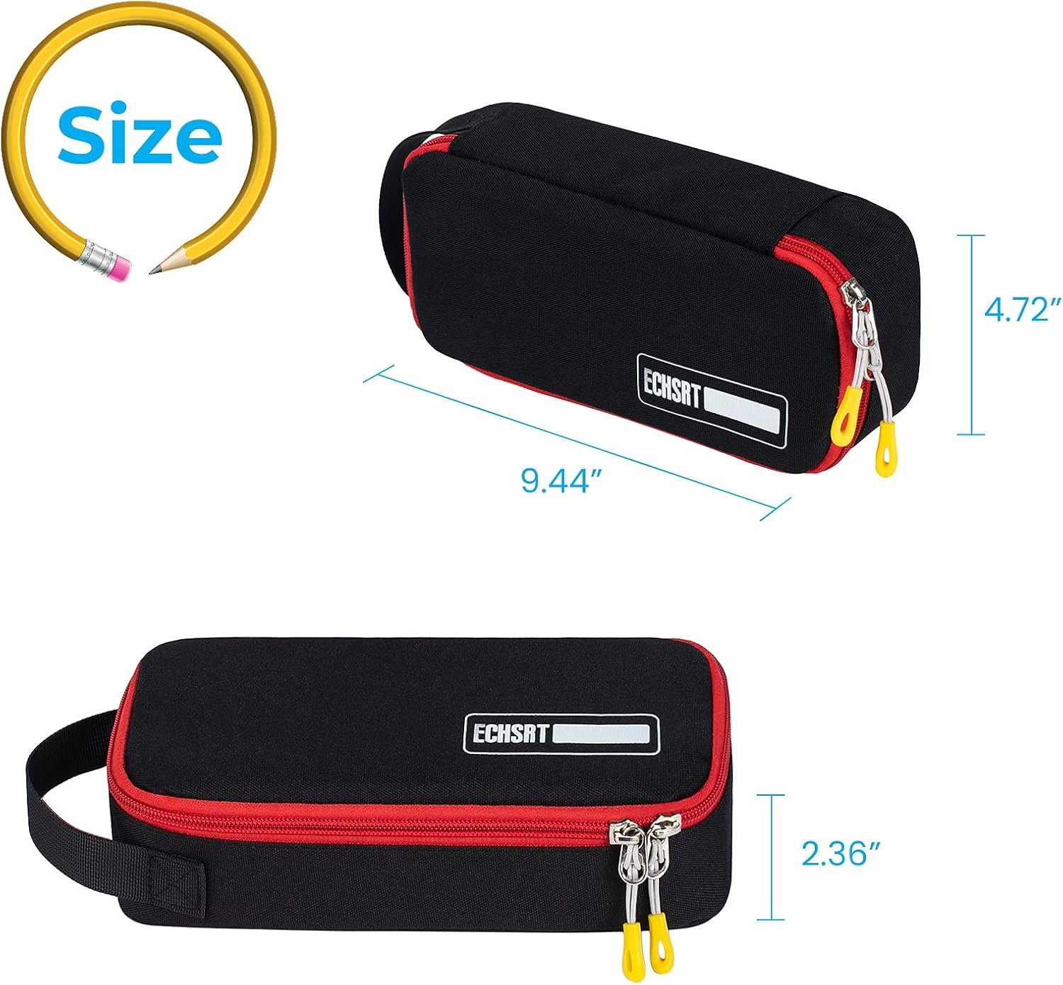 Custom Logo Large Pencil Case Aesthetic Big Capacity Private Label Pen Pouch Minimalist Portable Stationery Bag Manufacturer with Handle for Office Organizer