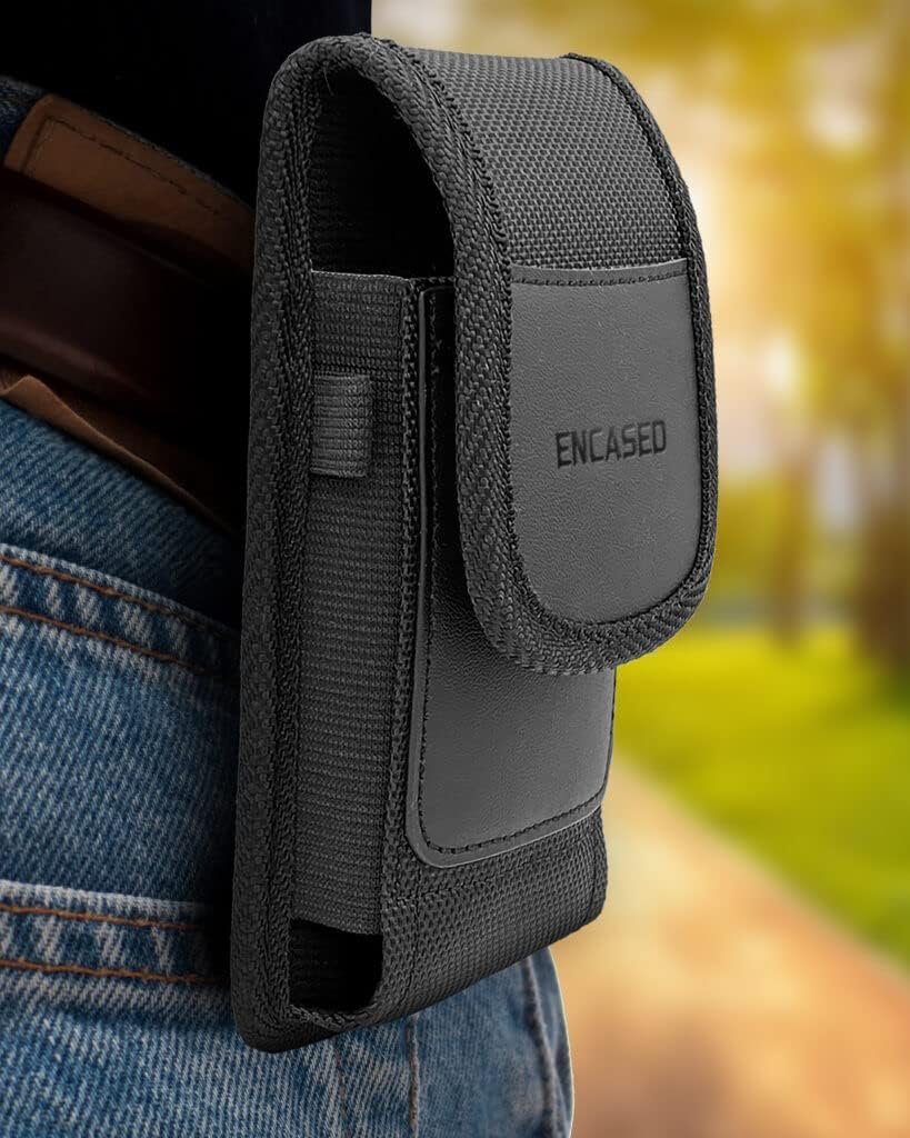 Custom Logo Nylon Cell Phone Belt Pouch Holster Clip Private Label Large Case Compatible with iPhone 17/16/15/14 Samsung S24 Plus/S23/S22 Direct Supplier