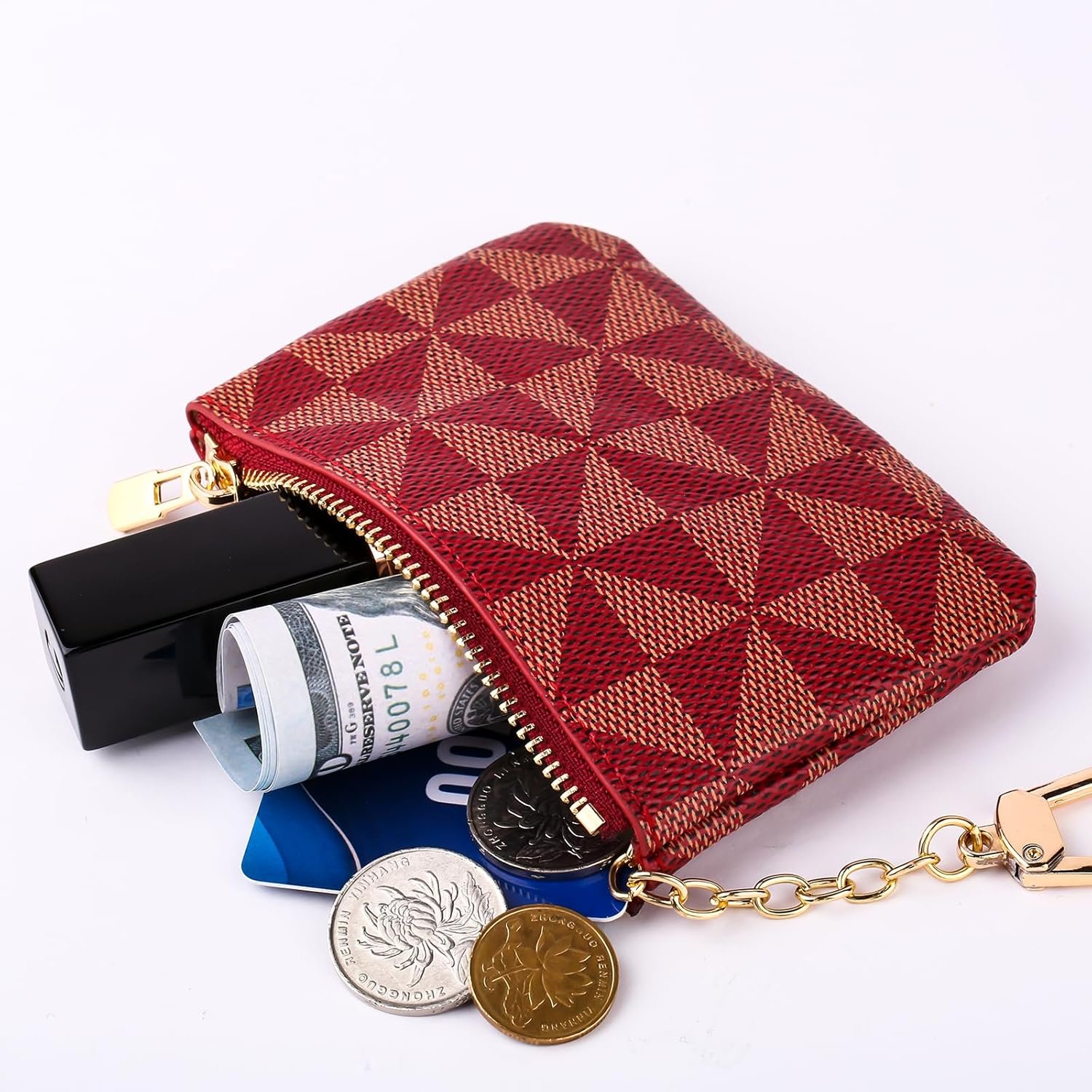 Private Label Small Leather Zipper Coin Purse with Keychain Custom Logo Change Pouch Card Holder Wallet Clutch for Women and Men Manufacturer (Red) Private Label Small Leather Zipper Coin Purse with Keychain Custom Logo Change Pouch Card Holder Wallet Clutch for Women and Men Manufacturer (Red)