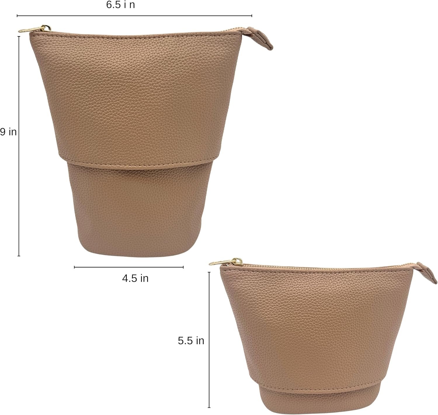 Custom Logo Convertible Travel Makeup Brush Bag, Private Label Stand-Up Brush Holder Pouch for Easy Access, Cosmetic Case Organizer Supplier (BLACK)