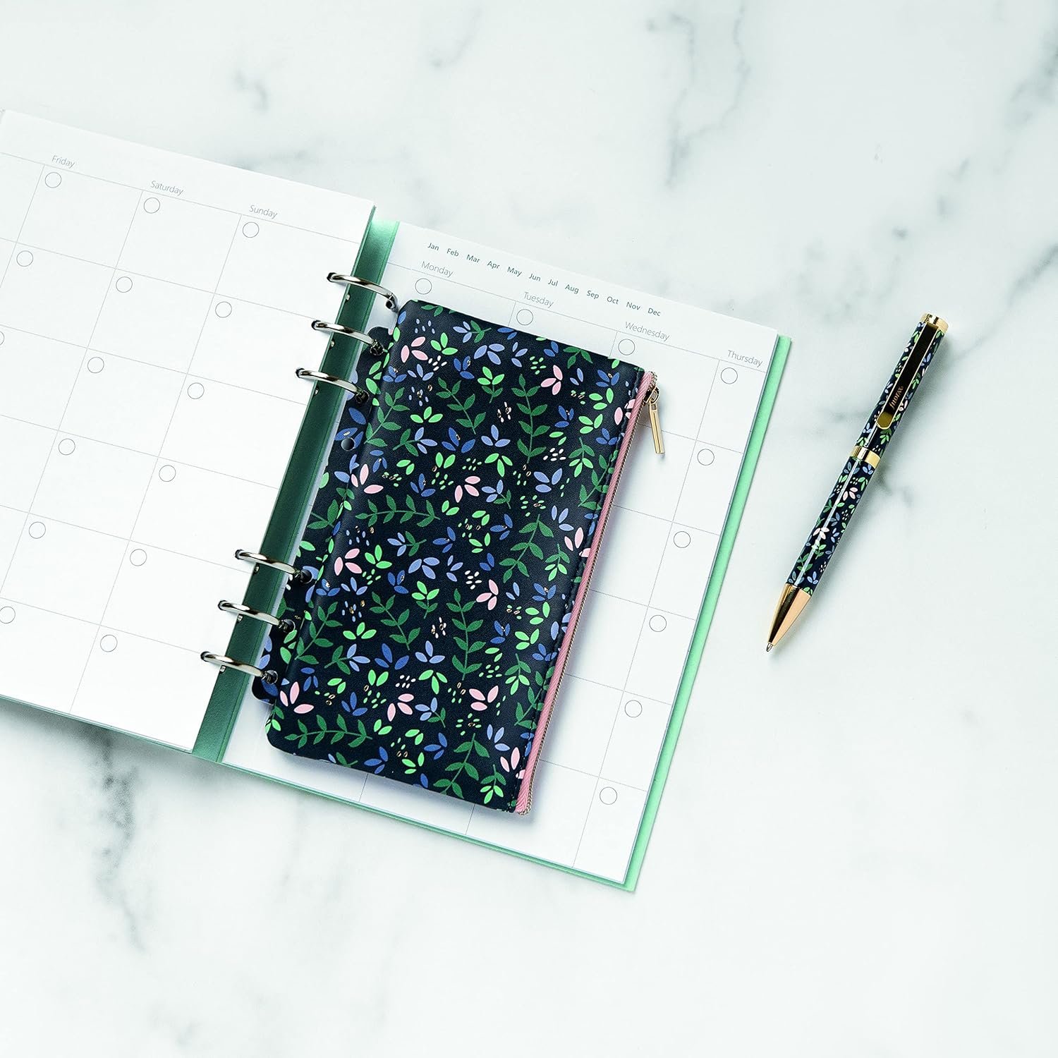 Custom Logo A5/Personal Size Compatible Zipper Pouch Accessory 6.7