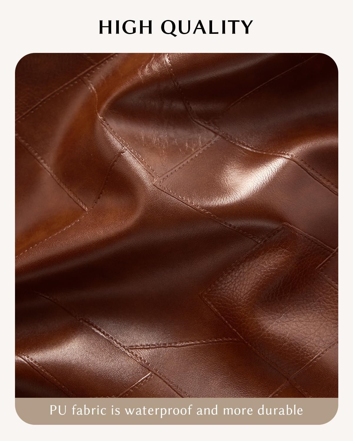 Private Label Waterproof PU Leather Makeup Cosmetic Bags, Travel Toiletry Organizer Pouch with Custom Logo Divider for Women Supplier (Brown)