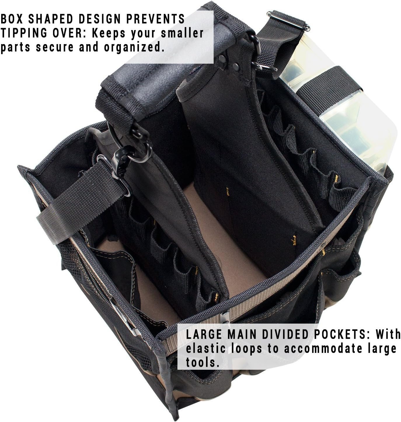 Private Label 1528 Large Electrical and Maintenance Tool Carrier with Custom Logo by Manufacturer, Black