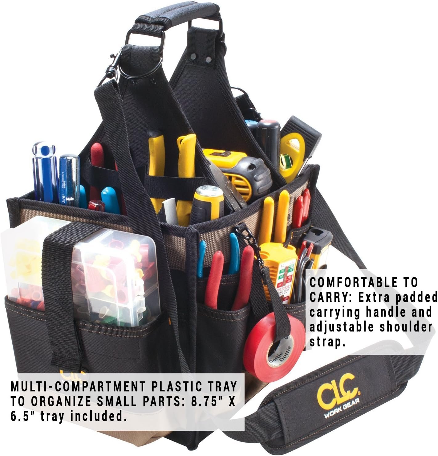 Private Label 1528 Large Electrical and Maintenance Tool Carrier with Custom Logo by Manufacturer, Black