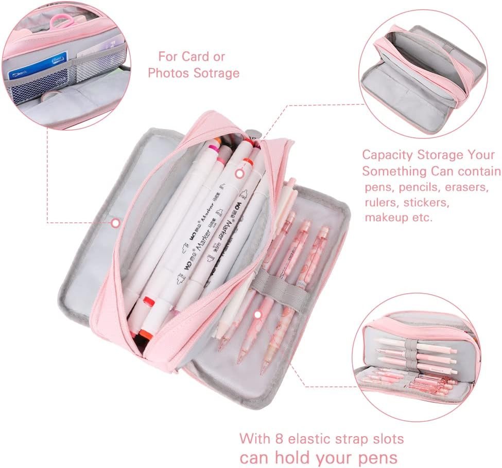 Manufacturer Large 3 Compartment Pencil Case Custom Logo Big Capacity Pencil Pouch Bag for Kids Teens Girls Boys Students School Supplies Oxford Organizer Pen Cosmetic Makeup Pouch Private Label