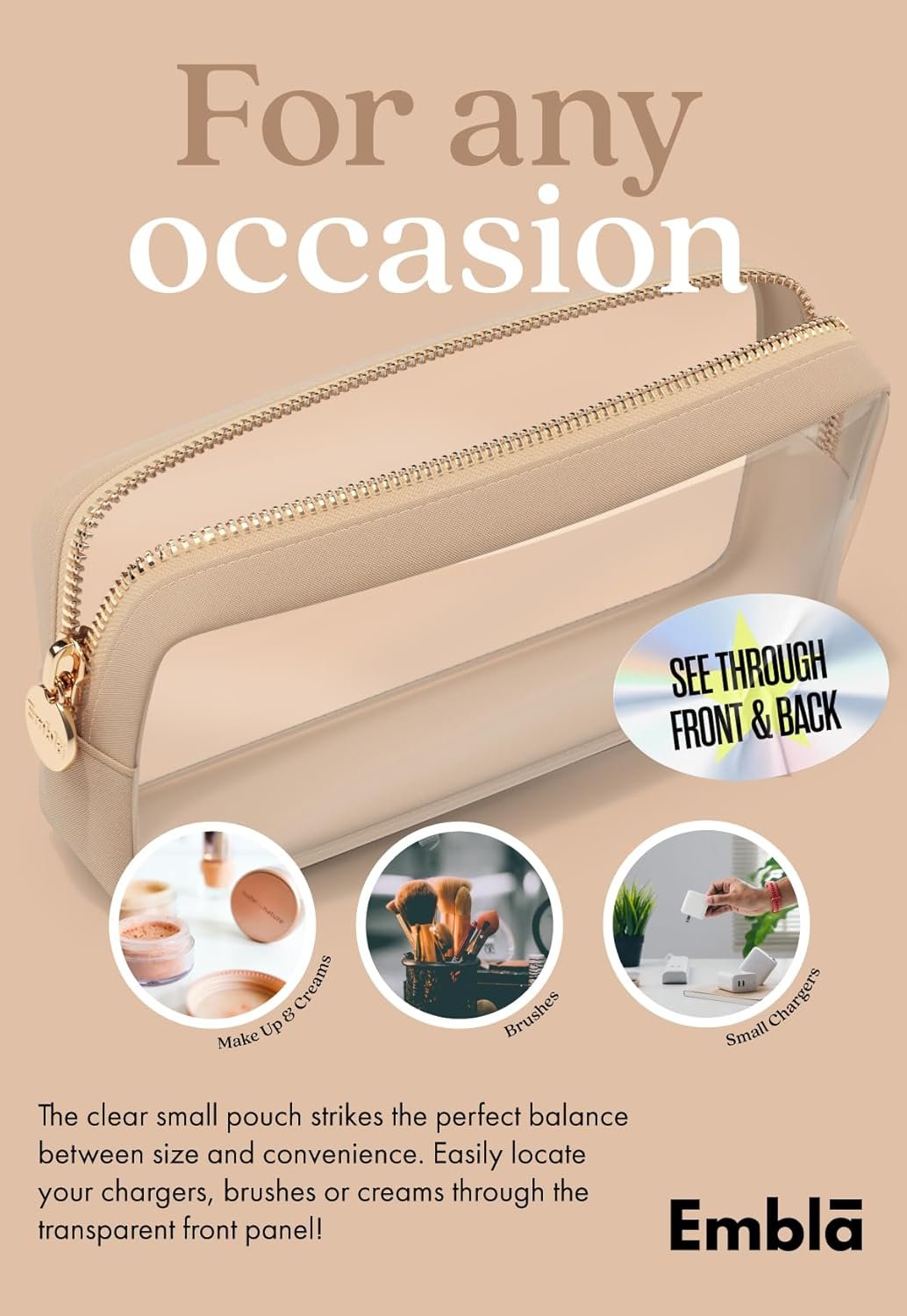 Supplier Clear Makeup Bag Zipper Pouch Transparent Cosmetic Case Custom Logo TSA Approved Travel Toiletry Organizer Small Cute Makeup Bag for Purse Sand Private Label