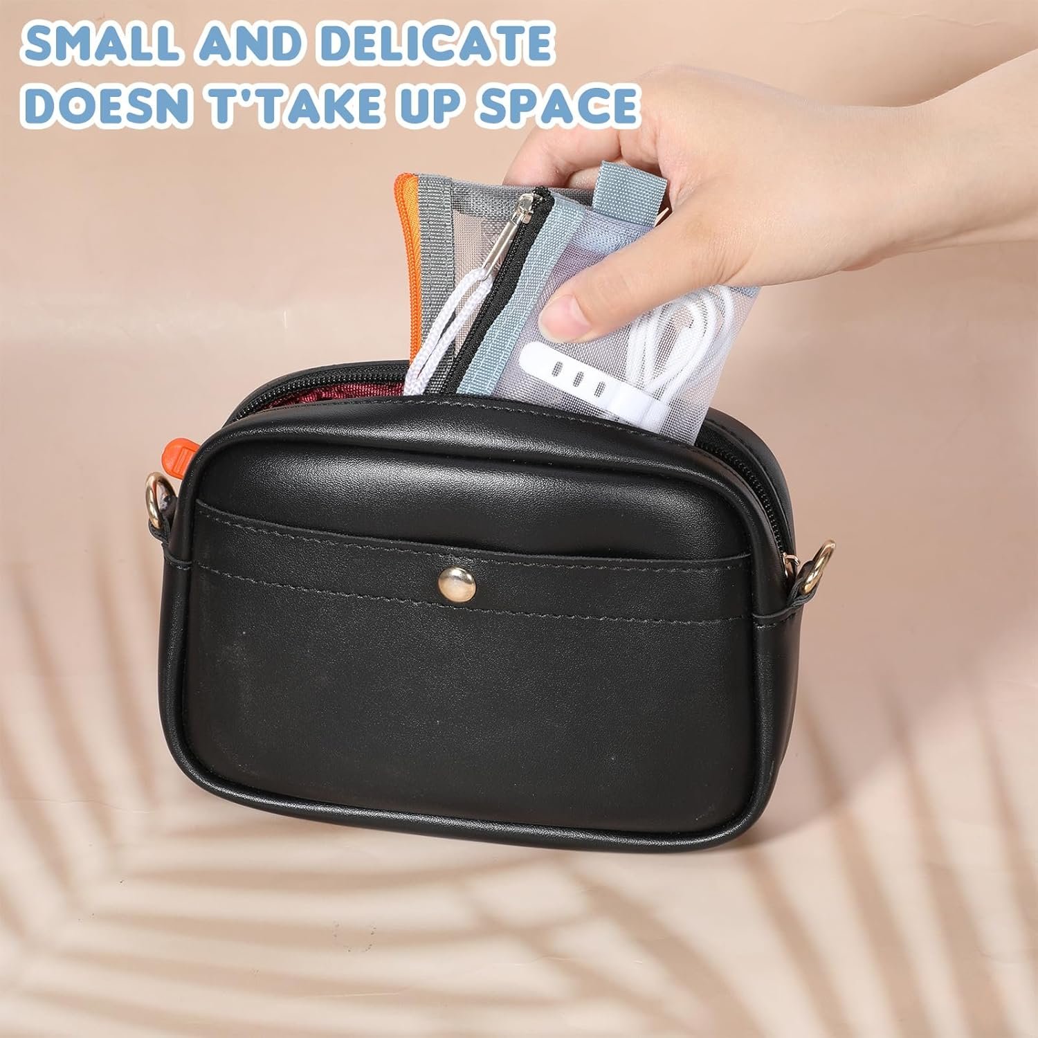 Custom Logo Small Nylon Mesh Zipper Pouches 4 Pack Portable Lightweight Private Label for Coin Key Card Lipstick Earphone Credit Card Black Gray Khaki Blue Manufacturer