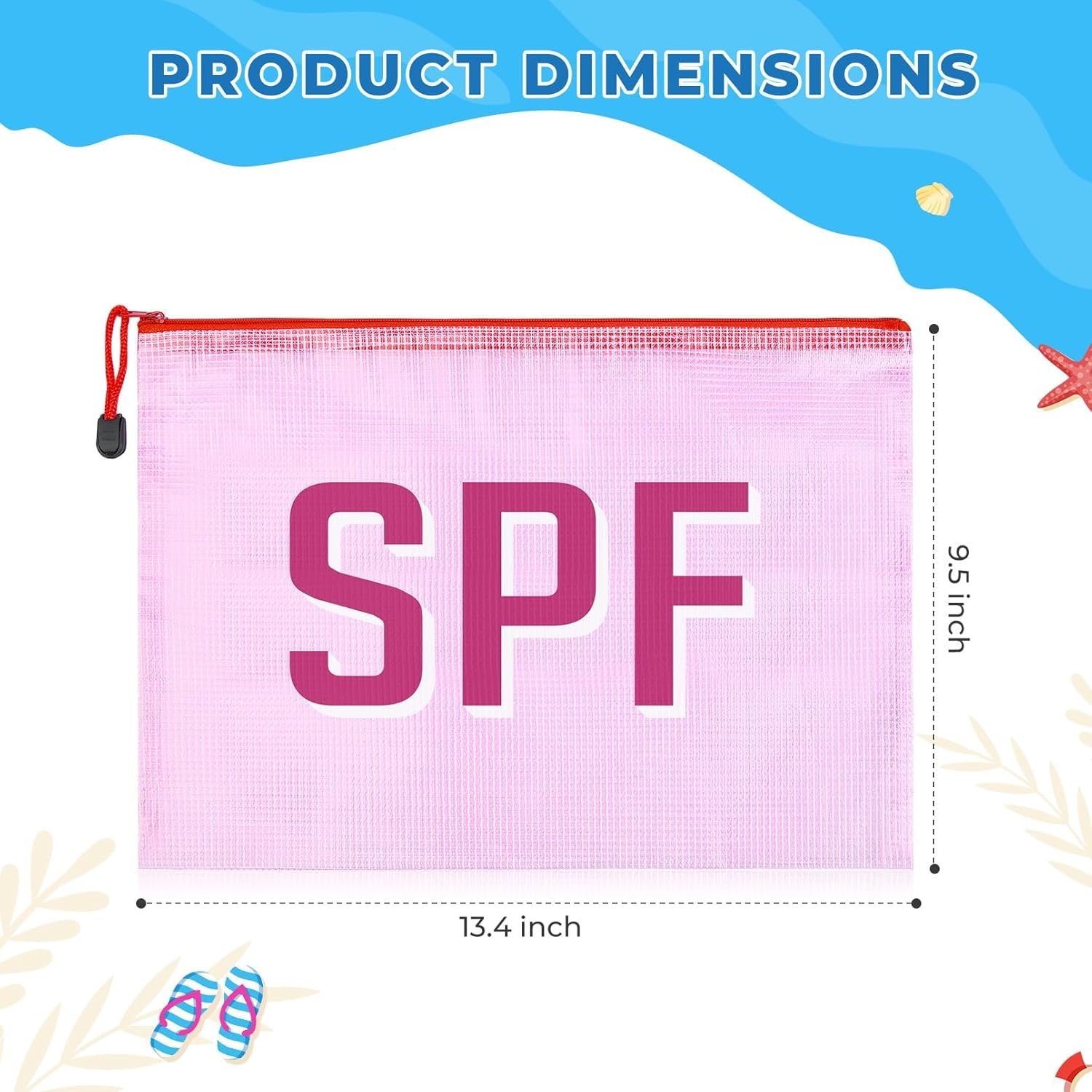 Private Label 8PCS Clear Zippered SPF Makeup Bags Custom Logo Cosmetic Pouches Waterproof Travel Toiletry Organizers for Women Varsity Letter Patch Beach Pool Essentials Supplier