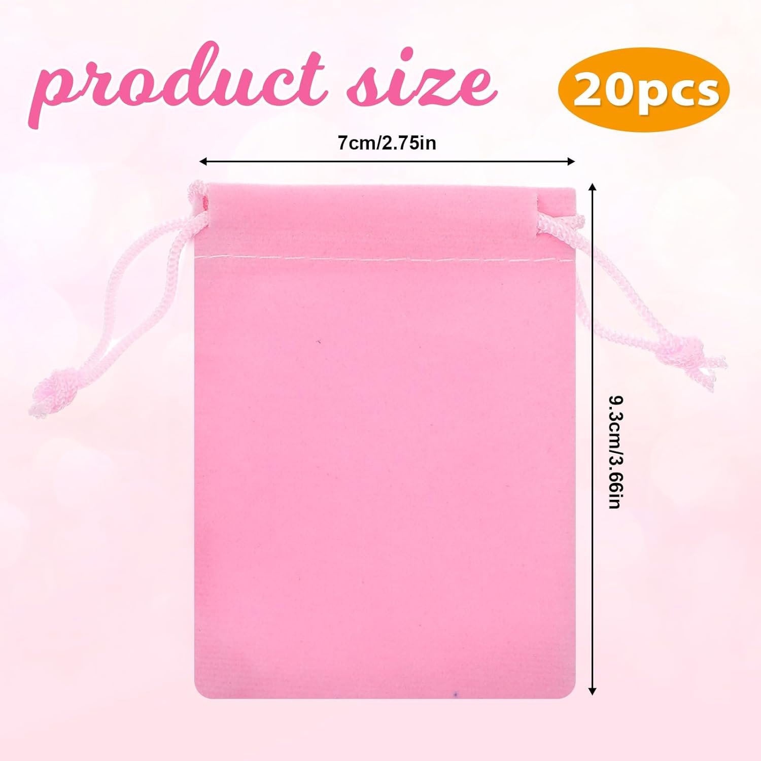 Private Label 20Pcs Small Pink Velvet Jewelry Pouches with Drawstring Custom Logo Gift Bags for Wedding Candy Party Favors Supplier (2.75''x3.66'')