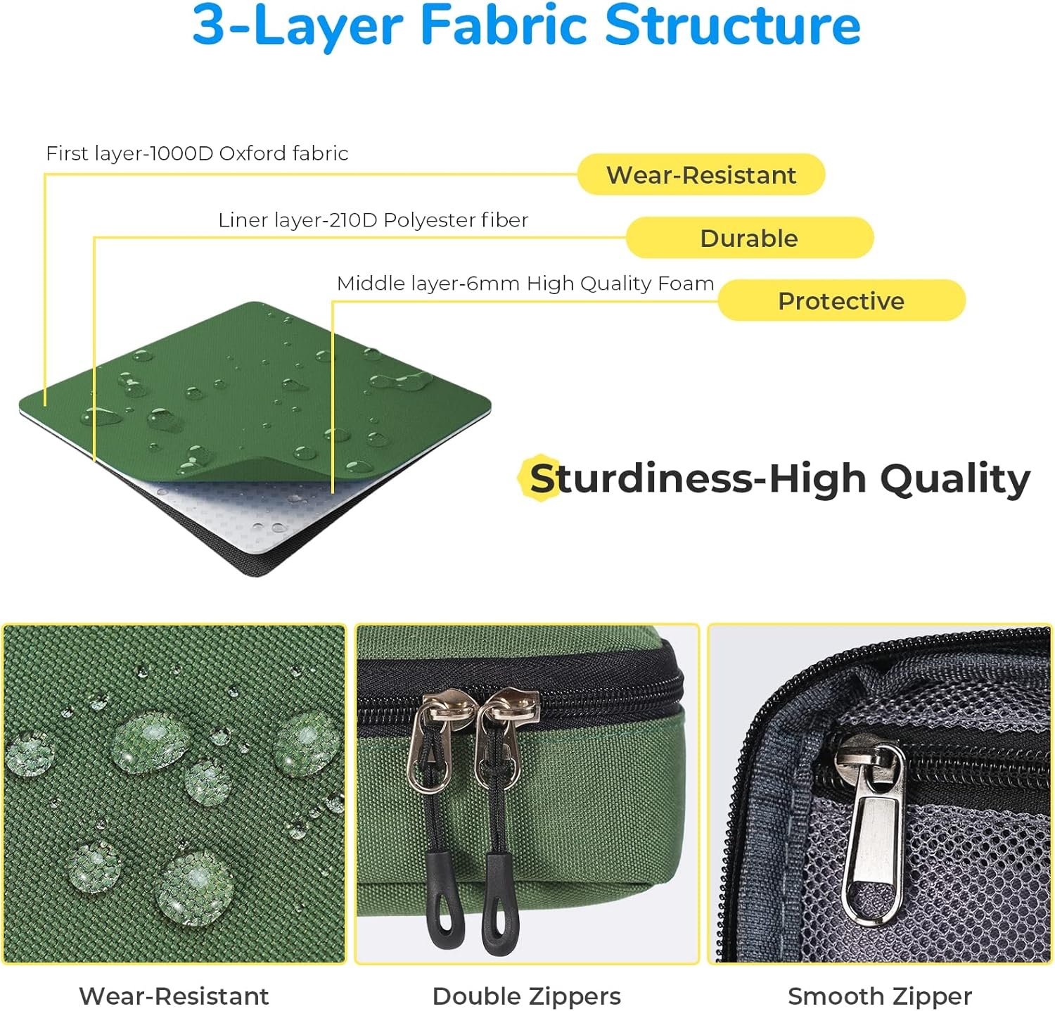 Private Label Large Pencil Case for Men Women, Custom Logo Portable Pen Bag with Handle for Adults, Aesthetic Zipper Pouch Office Organizer by Manufacturer Green