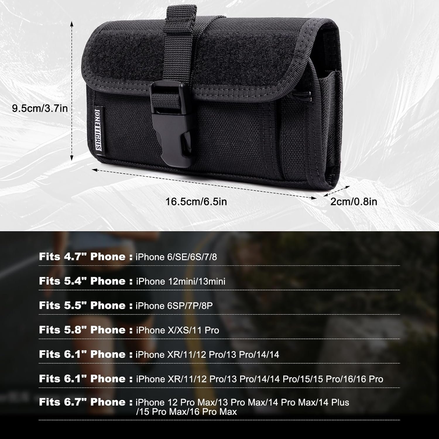 Custom Logo Tactical Phone Pouch, MOLLE Cellphone Holster with Quick Release Buckle Private Label for iPhone 17/Air/17 Pro/16/16 Pro/15/15 Pro/14 Pro/13 Pro Galaxy S25/S24/S23/S22/S21 Manufacturer