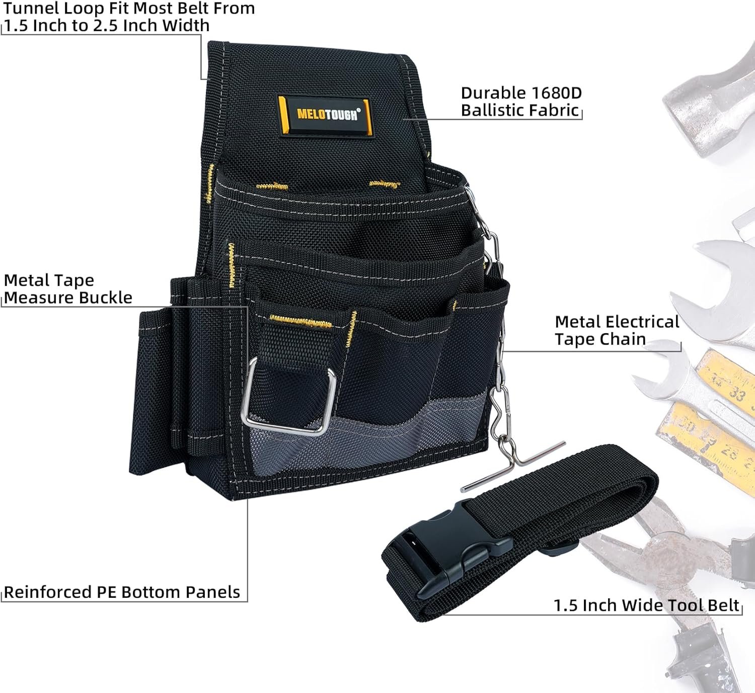 Private Label Electrician Tool Pouch Tool Belt Pouches Custom Logo Multiple Pockets Manufacturer Organizer for Technicians Maintenance HVAC