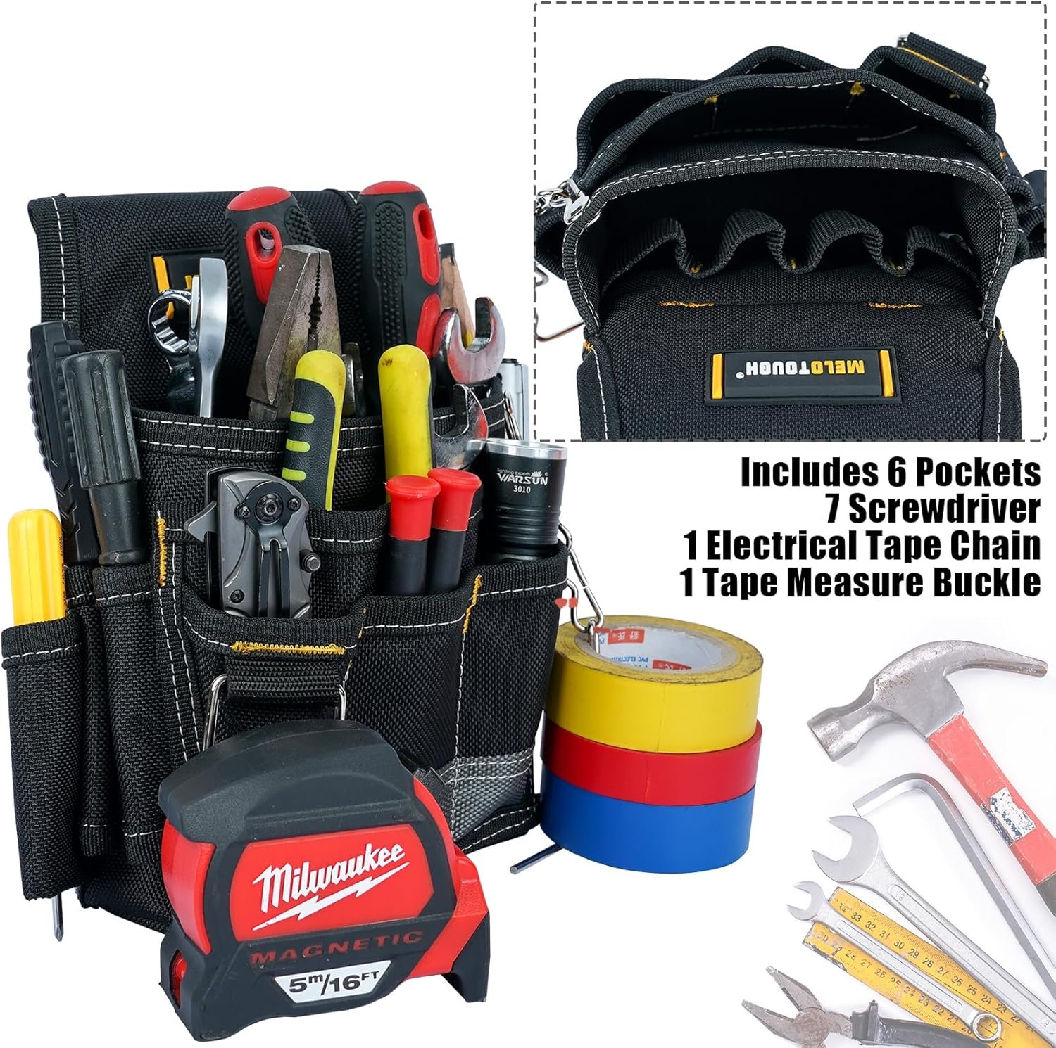 Private Label Electrician Tool Pouch Tool Belt Pouches Custom Logo Multiple Pockets Manufacturer Organizer for Technicians Maintenance HVAC