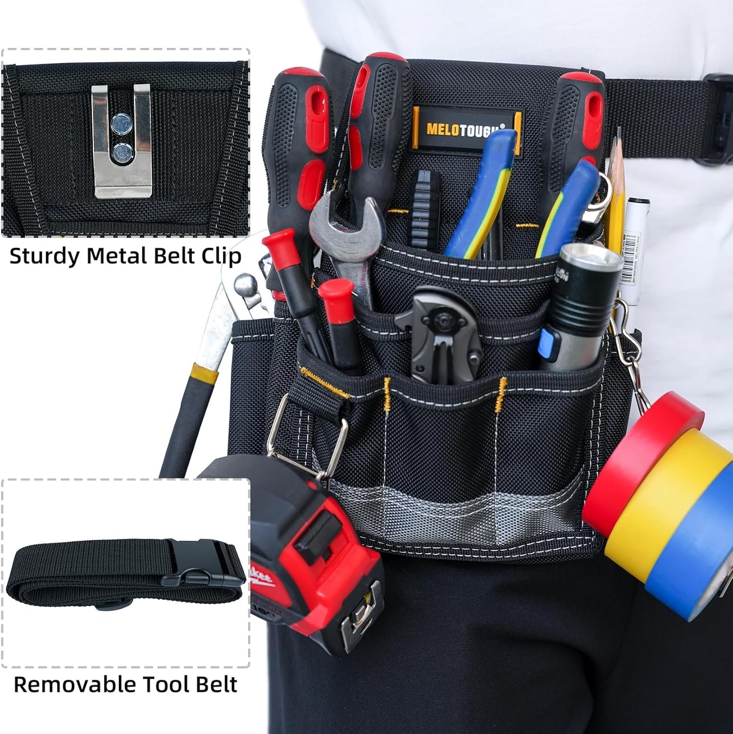 Private Label Electrician Tool Pouch Tool Belt Pouches Custom Logo Multiple Pockets Manufacturer Organizer for Technicians Maintenance HVAC