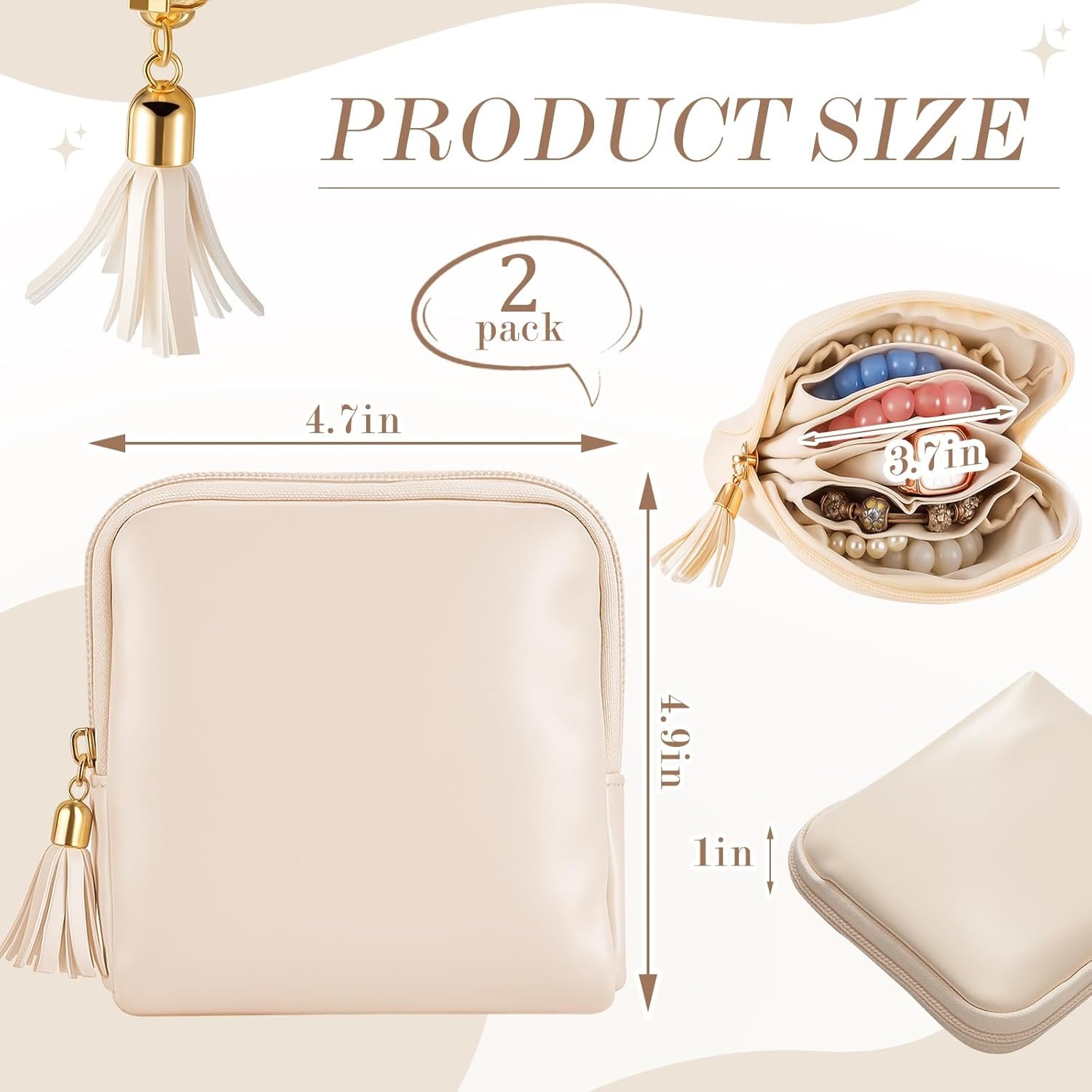 Custom Logo 2 Pcs Small Travel Jewelry Case for Women Girls Private Label Mini Zipper Pouch Organizer Bag Portable Waterproof Velvet for Rings Necklaces Manufacturer