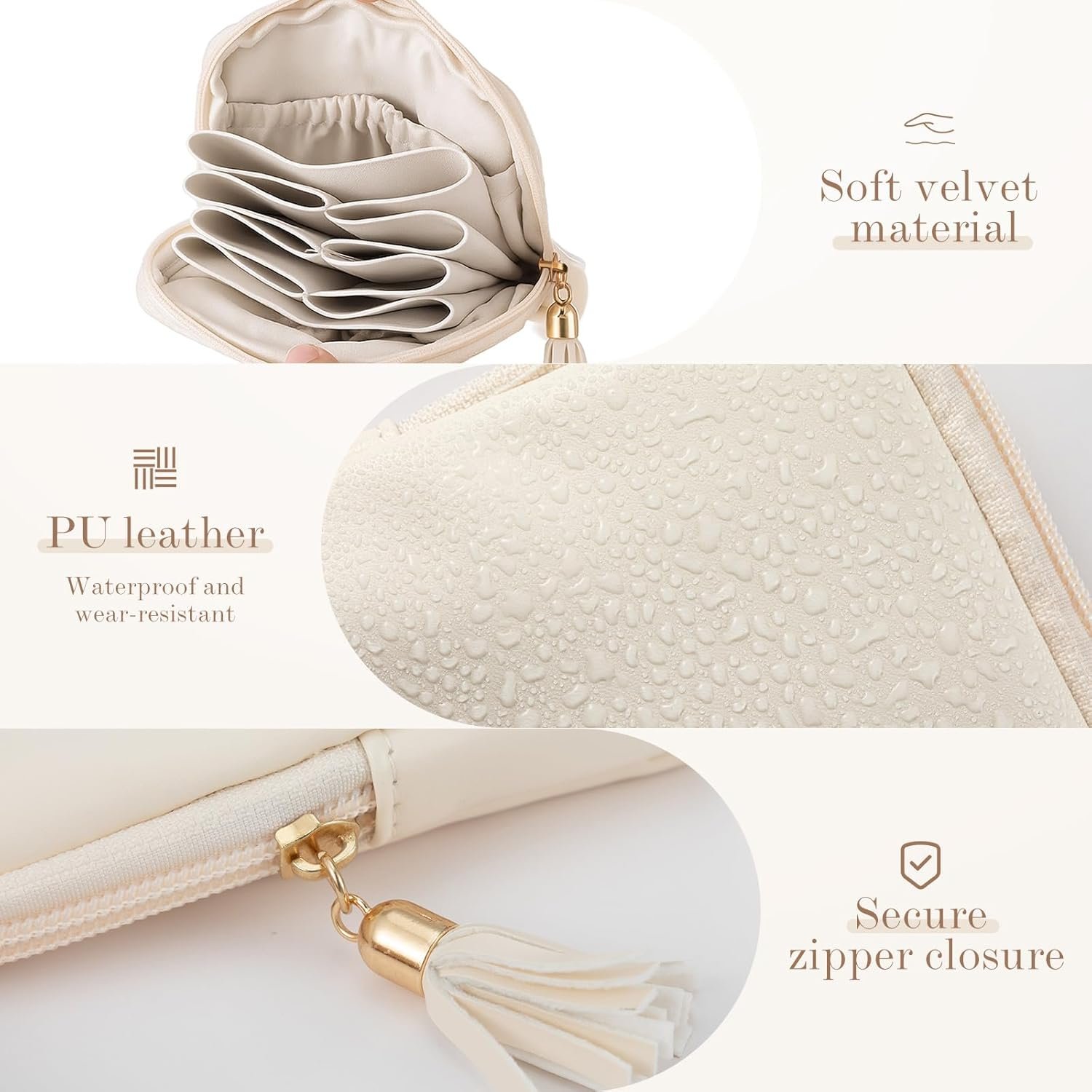 Custom Logo 2 Pcs Small Travel Jewelry Case for Women Girls Private Label Mini Zipper Pouch Organizer Bag Portable Waterproof Velvet for Rings Necklaces Manufacturer