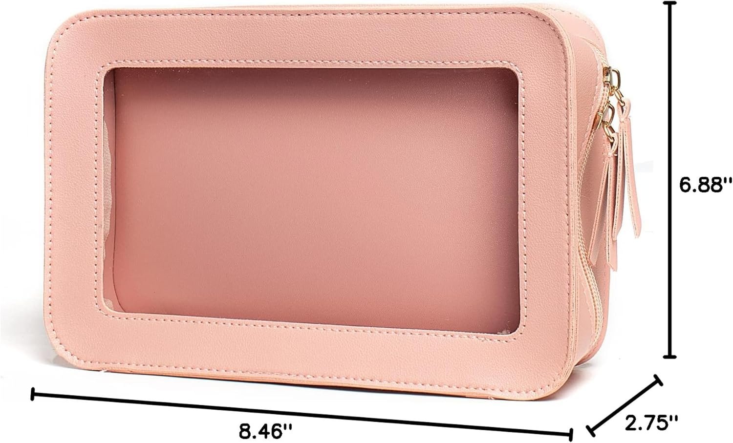 Custom Logo Clear Toiletry Bag Portable Travel Makeup Pouch with Zipper Private Label TSA Approved PVC Organizer Pink Supplier for Airport Airline Compliant Cosmetic Car Accessories Women