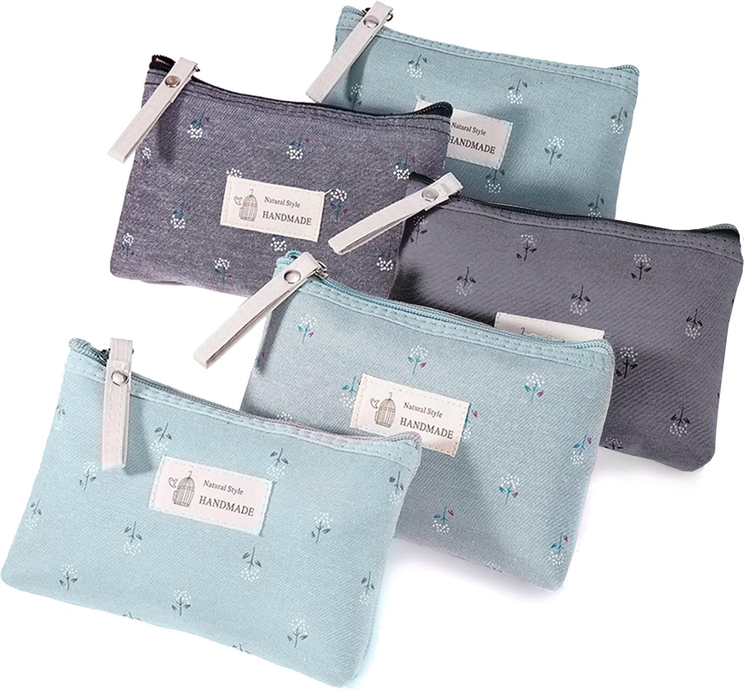 Custom Logo Canvas Cosmetic Bags 2 Pieces for Women Private Label Makeup Organizer Small Mini Toiletry Pouch Supplier