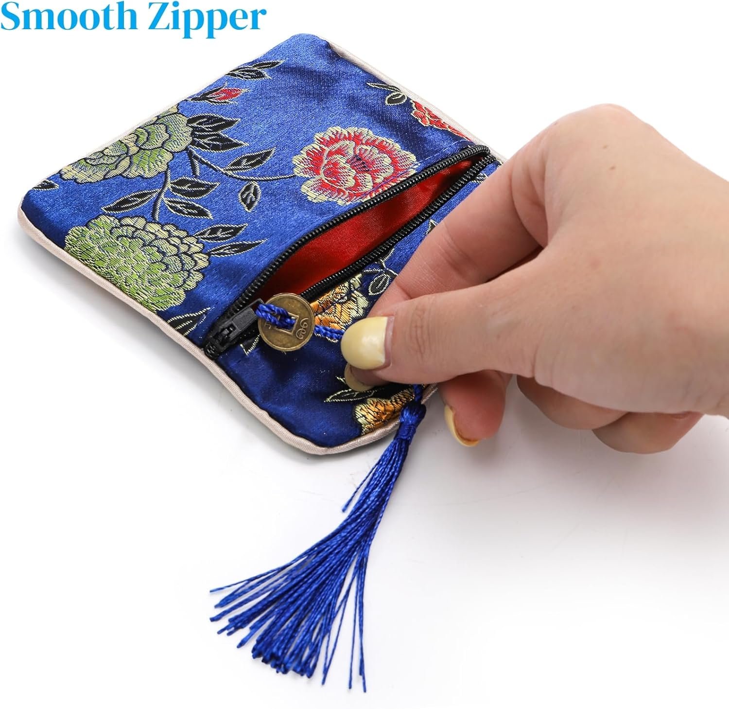 Custom Logo 30 Pieces Silk Jewelry Pouches Brocade Embroidered Coin Purses with Zipper and Tassel Private Label Small Gift Bags for Jewelry Wedding Party Favor Chinese New Year Goodie Candy Bags Manufacturer Custom Logo 30 Pieces Silk Jewelry Pouches Brocade Embroidered Coin Purses with Zipper and Tassel Private Label Small Gift Bags for Jewelry Wedding Party Favor Chinese New Year Goodie Candy Bags Manufacturer