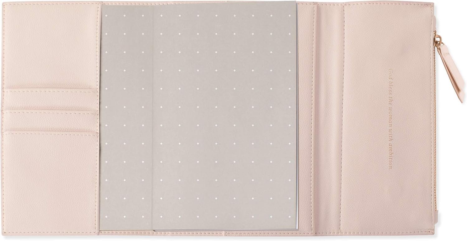 Private Label Fringe Vegan Leather Clutch Soft Cover Journal with Custom Logo Zippered Pouch Flap Closure 240 Lined Sheets 6 x 8.5 Inches Blush Manufacturer