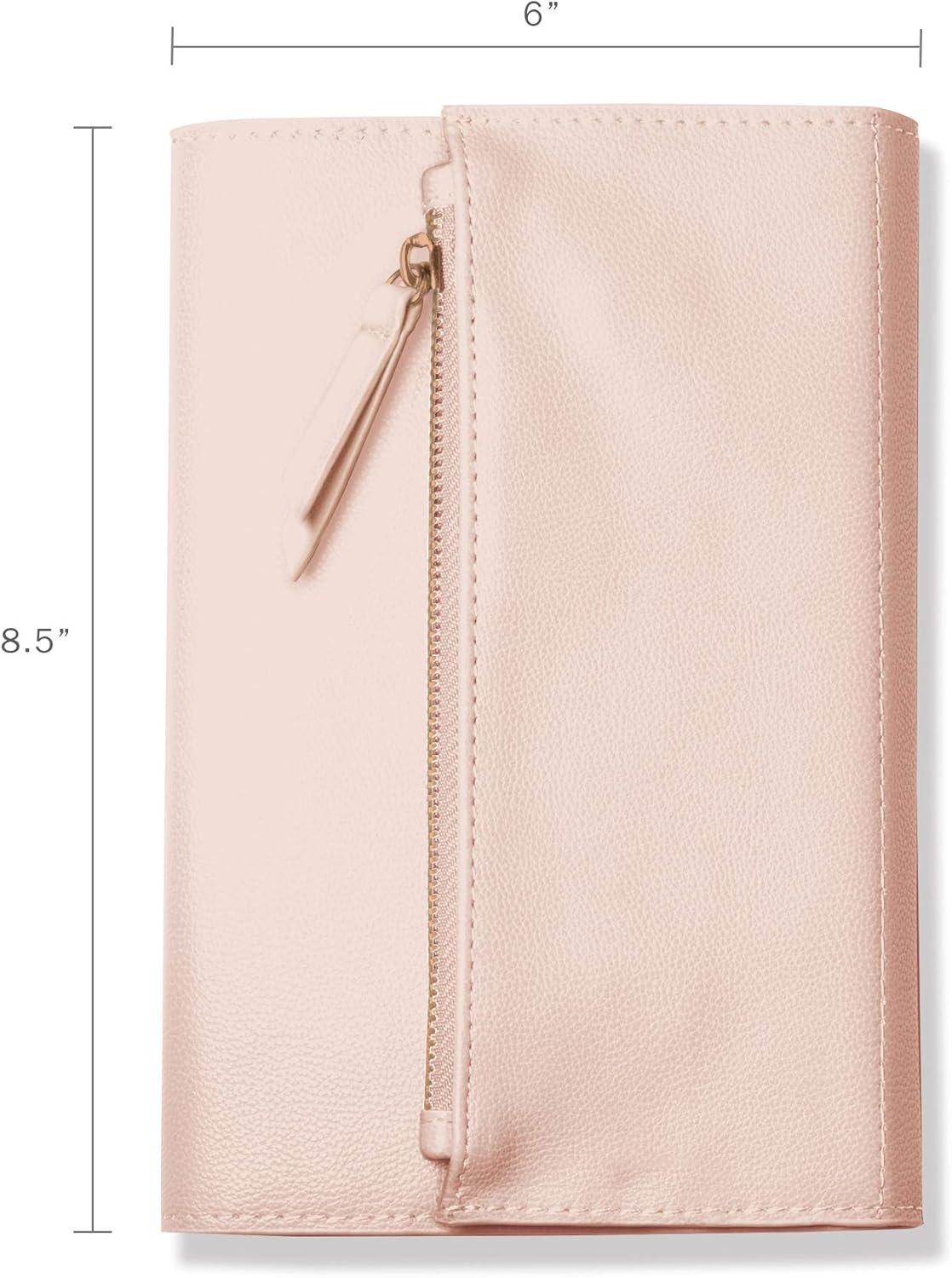 Private Label Fringe Vegan Leather Clutch Soft Cover Journal with Custom Logo Zippered Pouch Flap Closure 240 Lined Sheets 6 x 8.5 Inches Blush Manufacturer