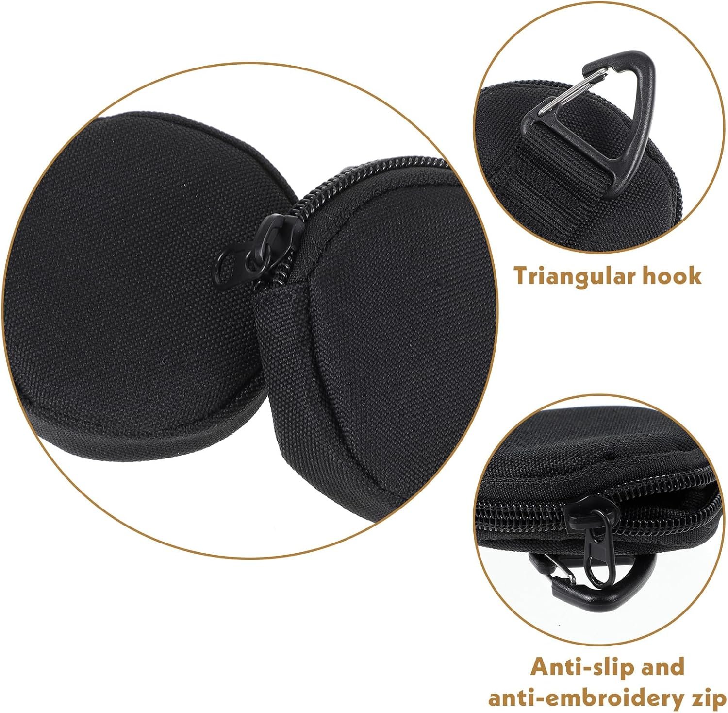 Custom Logo 2 Pack Small Portable Dog Treat Pouches Reusable Training Treat Bags for Puppies with Clasp Zipper Closure to Prevent Spilling Manufacturer Private Label for Travel Outdoor Use Black