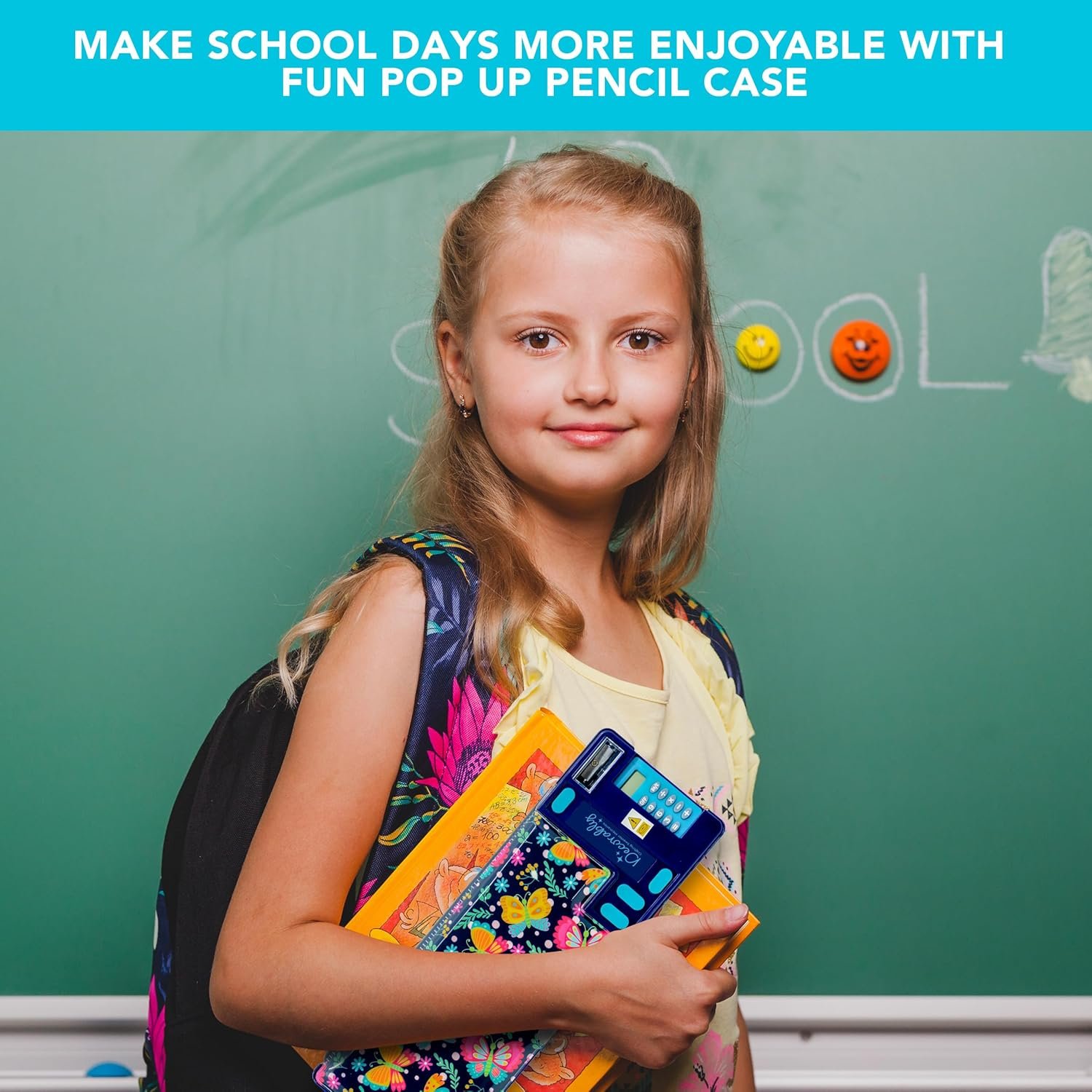 Private Label Pop Up Butterfly Multifunctional Pencil Case for Girls with Calculator Sharpener Pen Slots Mini Drawer Custom Logo 2 Main Compartments Magnetic Closure - Manufacturer Back to School Gift for Kids