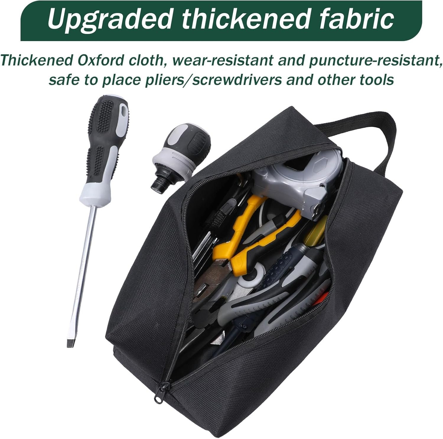 Custom Logo 2 Pcs Small Canvas Tool Pouch Multi-Purpose Zipper Tool Organizer Screwdriver Bag Manufacturer Private Label Storage Set for Electrician Tools