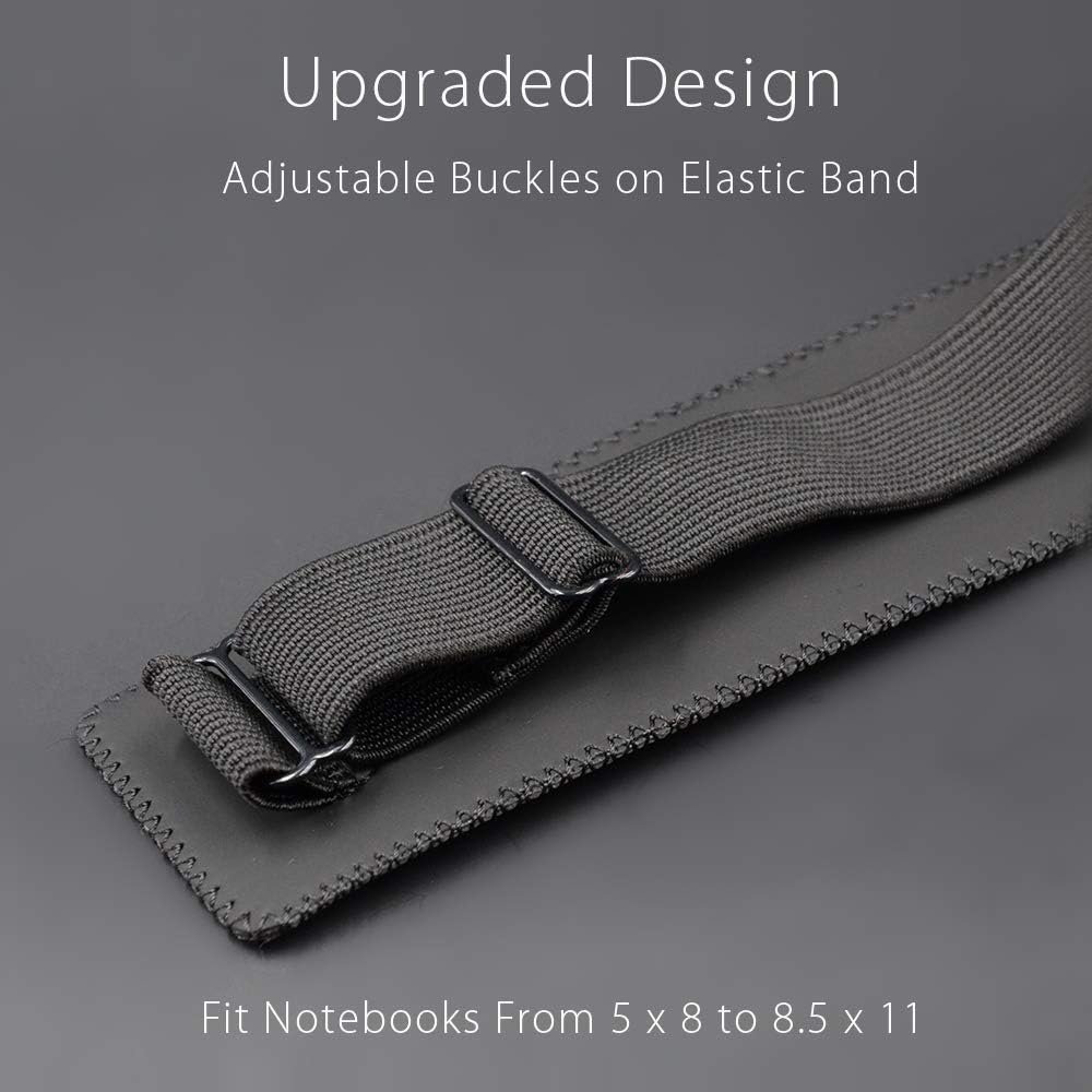 Custom Logo Adjustable Elastic Band Pen & Pencil Holder Sleeve Pouch Private Label for Hardcover Journals Notebooks Planners Binders Fits 8