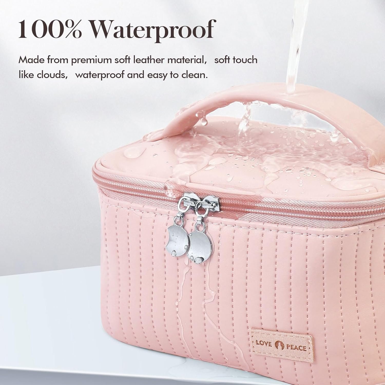 Private Label Large Capacity Travel Makeup Cosmetic Organizer Bag, Custom Logo Portable PU Leather Toiletry Pouch Storage, Manufacturer Bags for Women