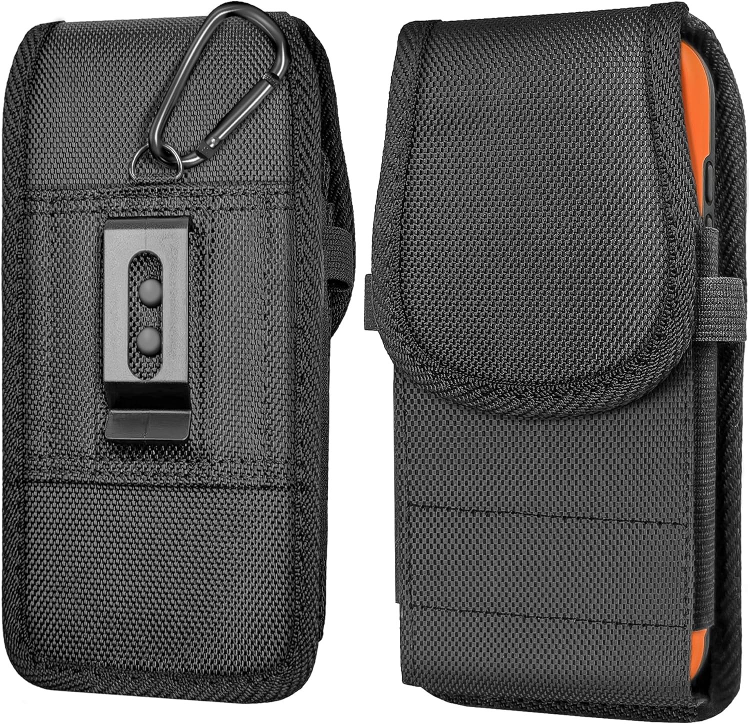 DeBin Holster for Samsung Galaxy S25+Plus S24+ S23+ S22+ S21+, S25 FE S24 FE S23 FE S21 FE, [Magnetic Closure] Cell Phone Belt Holder Case with Clip, ID Card Slot Pouch Cover, Black