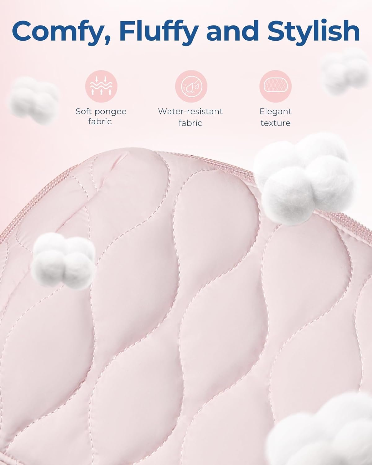 Custom Logo Puffy Padded Makeup Bag Travel Cosmetic Organizer Private Label Case Wide-Open Pouch Purse for Women Toiletries Accessories Brushes Beige Manufacturer