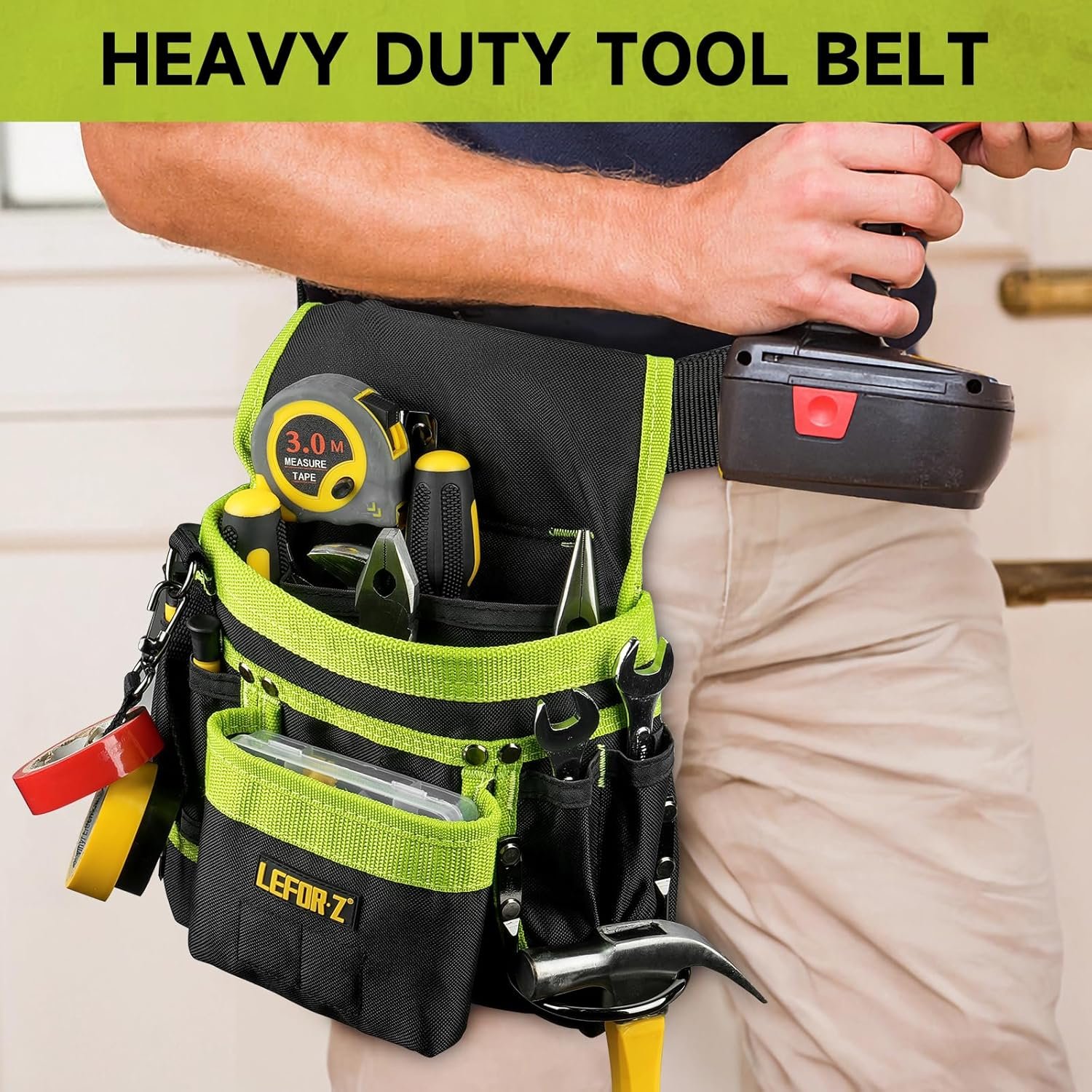 Custom Logo Magnetic 14-Pocket Tool Belt Pouch Detachable Adjustable Utility Work Apron for Electricians Carpenters Construction Men Private Label Supplier Black-Green Custom Logo Magnetic 14-Pocket Tool Belt Pouch Detachable Adjustable Utility Work Apron for Electricians Carpenters Construction Men Private Label Supplier Black-Green