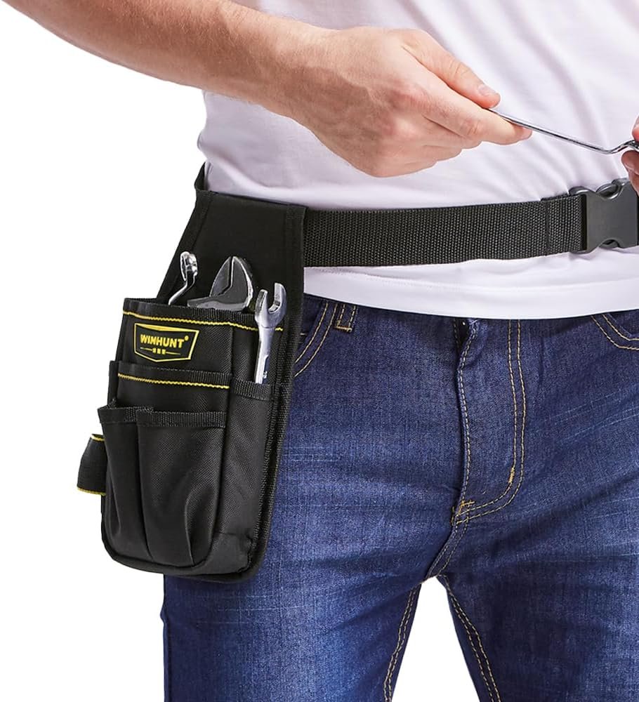 Private Label Electrician Tool Pouch with Belt 600D Oxford Cloth Custom Logo 15 Pockets 10 x 4.9 x 1.4 inches Black Manufacturer