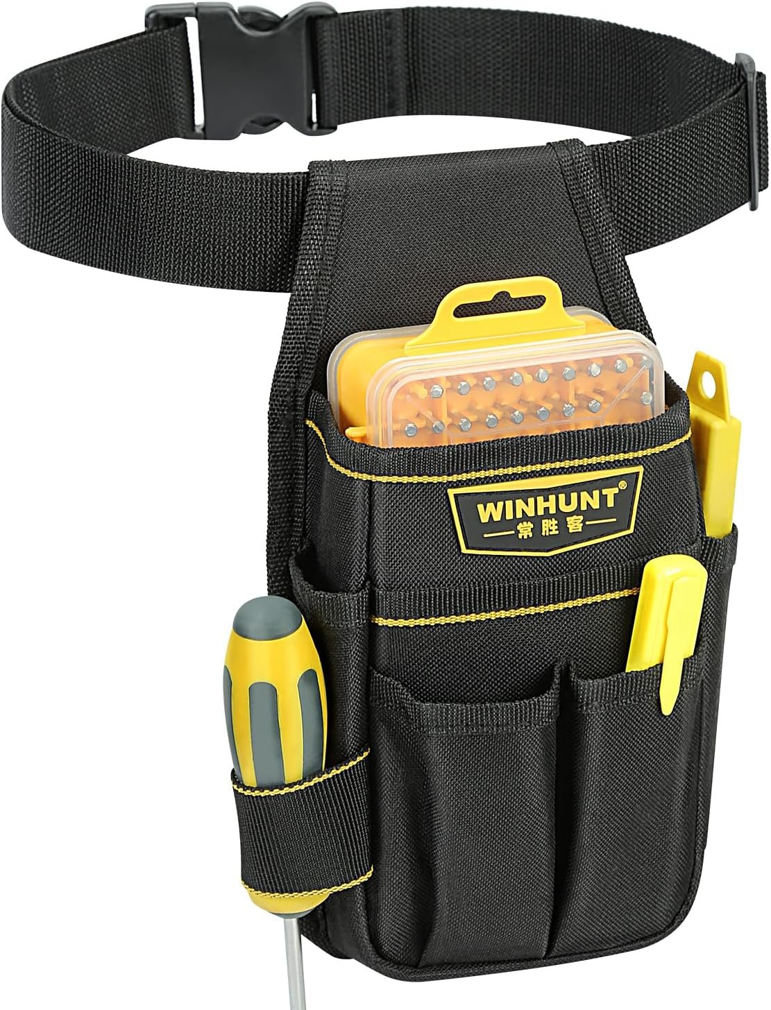 Private Label Electrician Tool Pouch with Belt 600D Oxford Cloth Custom Logo 15 Pockets 10 x 4.9 x 1.4 inches Black Manufacturer