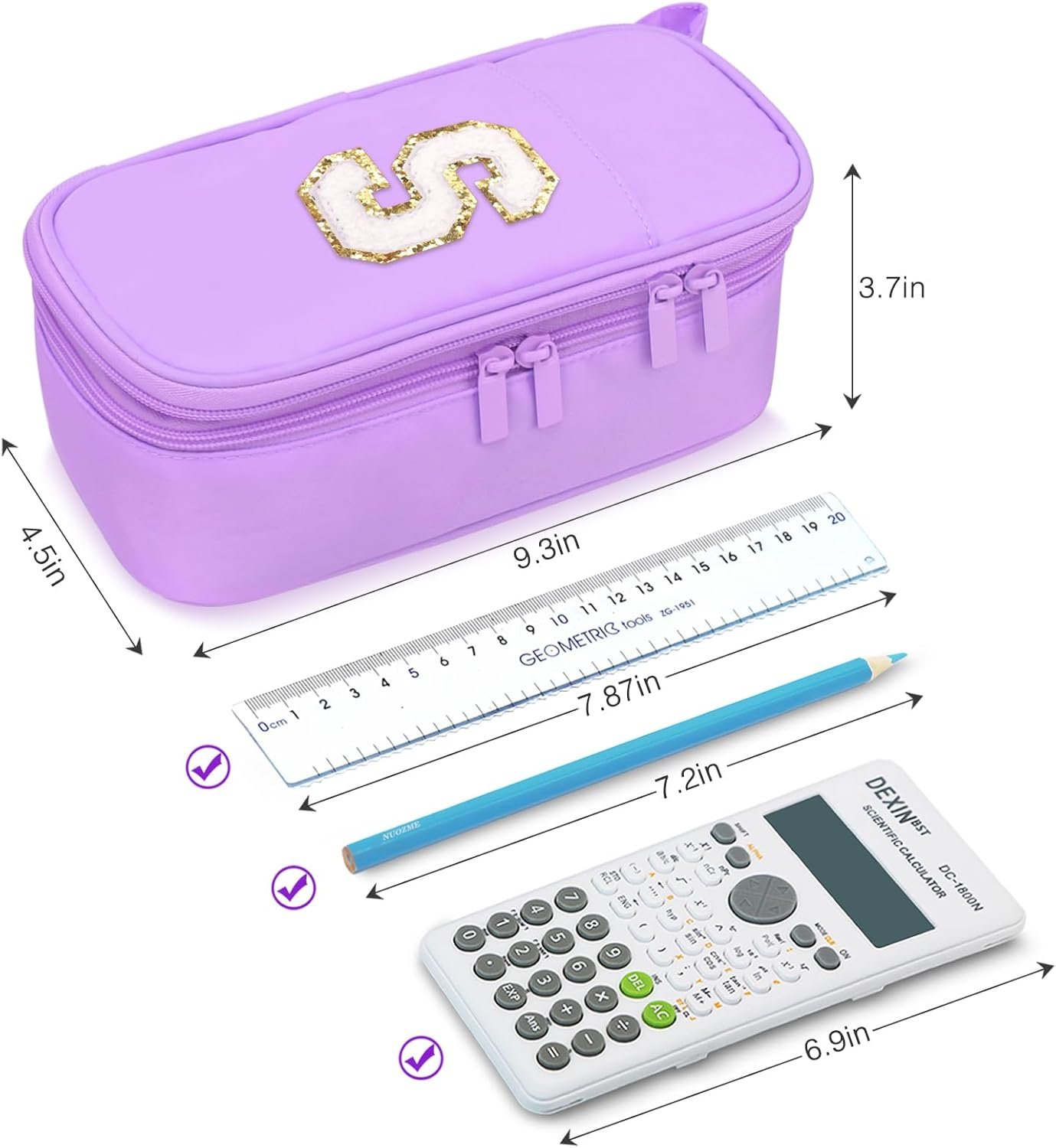 Private Label Extra Large Big Capacity Pencil Case Custom Logo Personalized Initial Pouch with Smooth Zipper Multiple Pockets Cute Aesthetic Stationery Pen Case for Teen Girls College Pink A Manufacturer