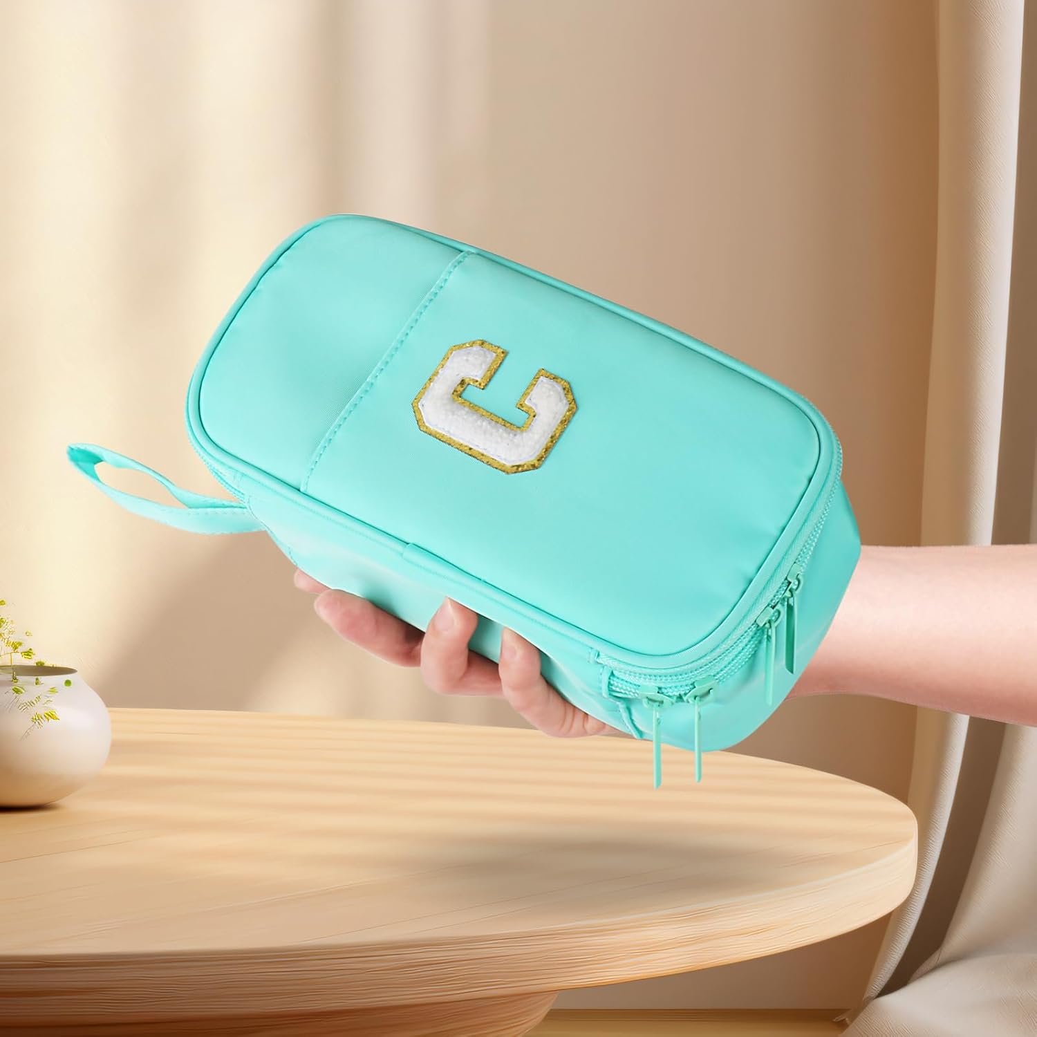 Private Label Extra Large Big Capacity Pencil Case Custom Logo Personalized Initial Pouch with Smooth Zipper Multiple Pockets Cute Aesthetic Stationery Pen Case for Teen Girls College Pink A Manufacturer