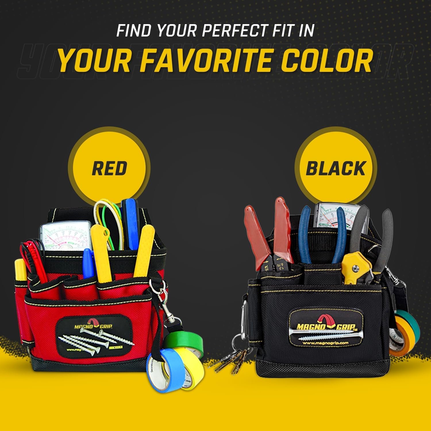 Private Label 9-Pocket Magnetic Tool Pouch - Custom Logo Heavy-Duty 1680D Ballistic Polyester Durable Water-Resistant Tool Belt Pouch with Magnetic Storage for Carpenters Electricians DIY Enthusiasts - Black Manufacturer