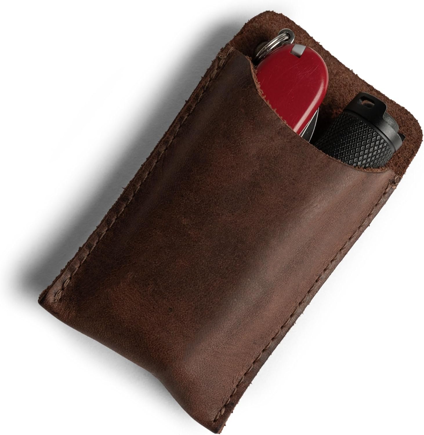 Private Label EDC Pocket Slip Multitool Sleeve and Pen Holder, Custom Logo Small Tool Organizer for Everyday Use and Camping Accessories, Full Grain Leather Manufacturer