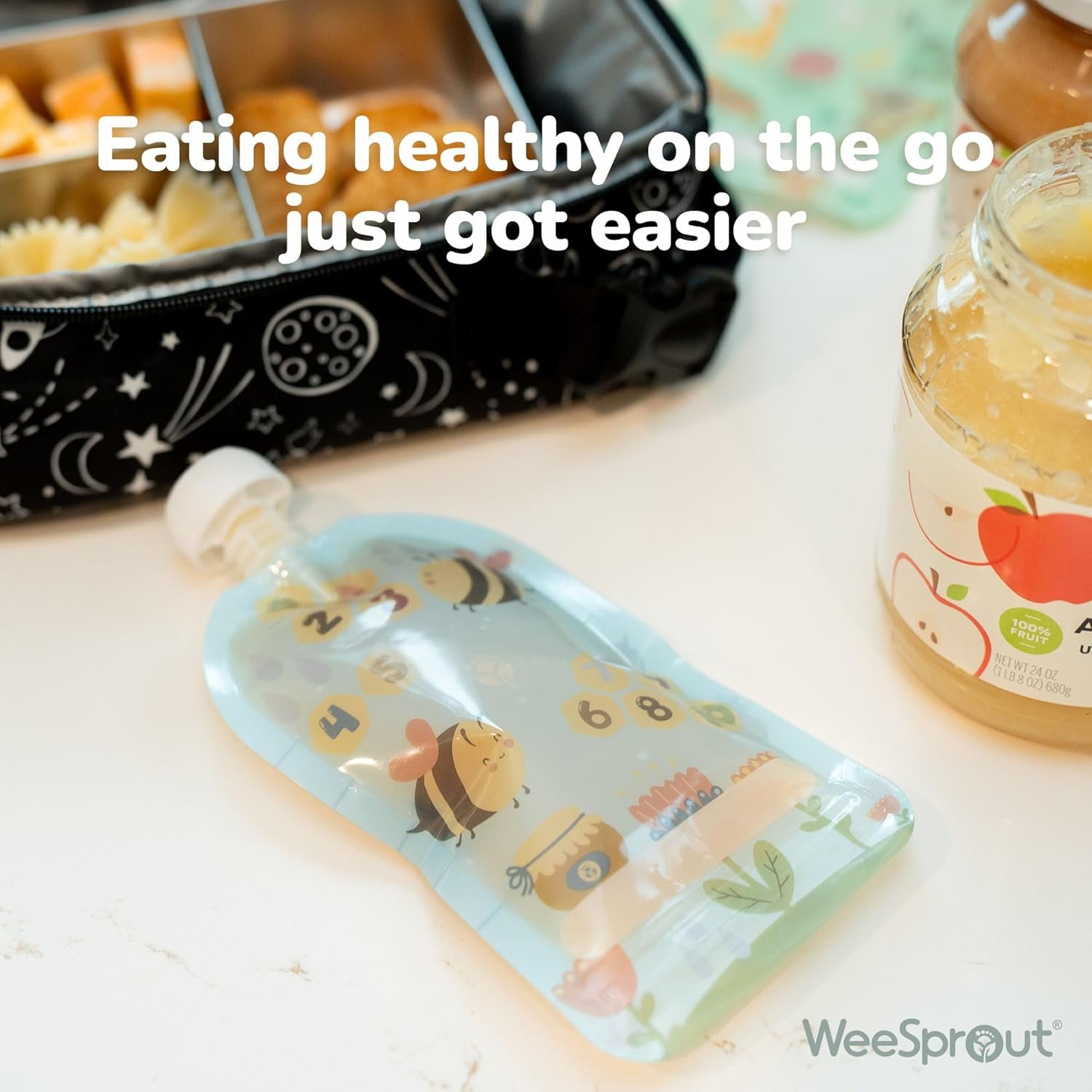 Private Label Double Zipper Reusable Food Pouches with Custom Logo for Babies & Toddlers Freezer & Dishwasher Safe 7 Fl Oz (Pack of 6) + Pouch Filler Manufacturer