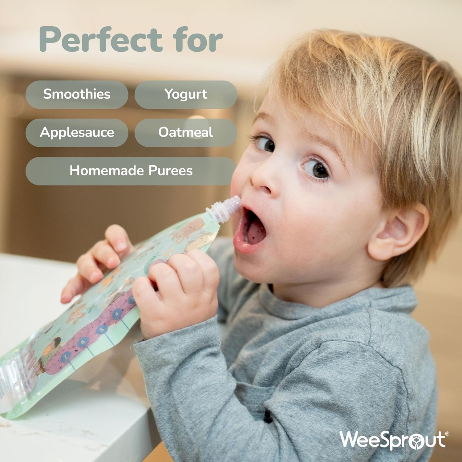 Private Label Double Zipper Reusable Food Pouches with Custom Logo for Babies & Toddlers Freezer & Dishwasher Safe 7 Fl Oz (Pack of 6) + Pouch Filler Manufacturer