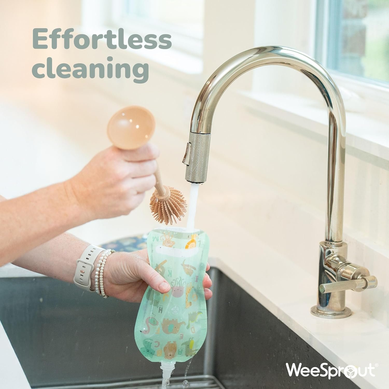 Private Label Double Zipper Reusable Food Pouches with Custom Logo for Babies & Toddlers Freezer & Dishwasher Safe 7 Fl Oz (Pack of 6) + Pouch Filler Manufacturer